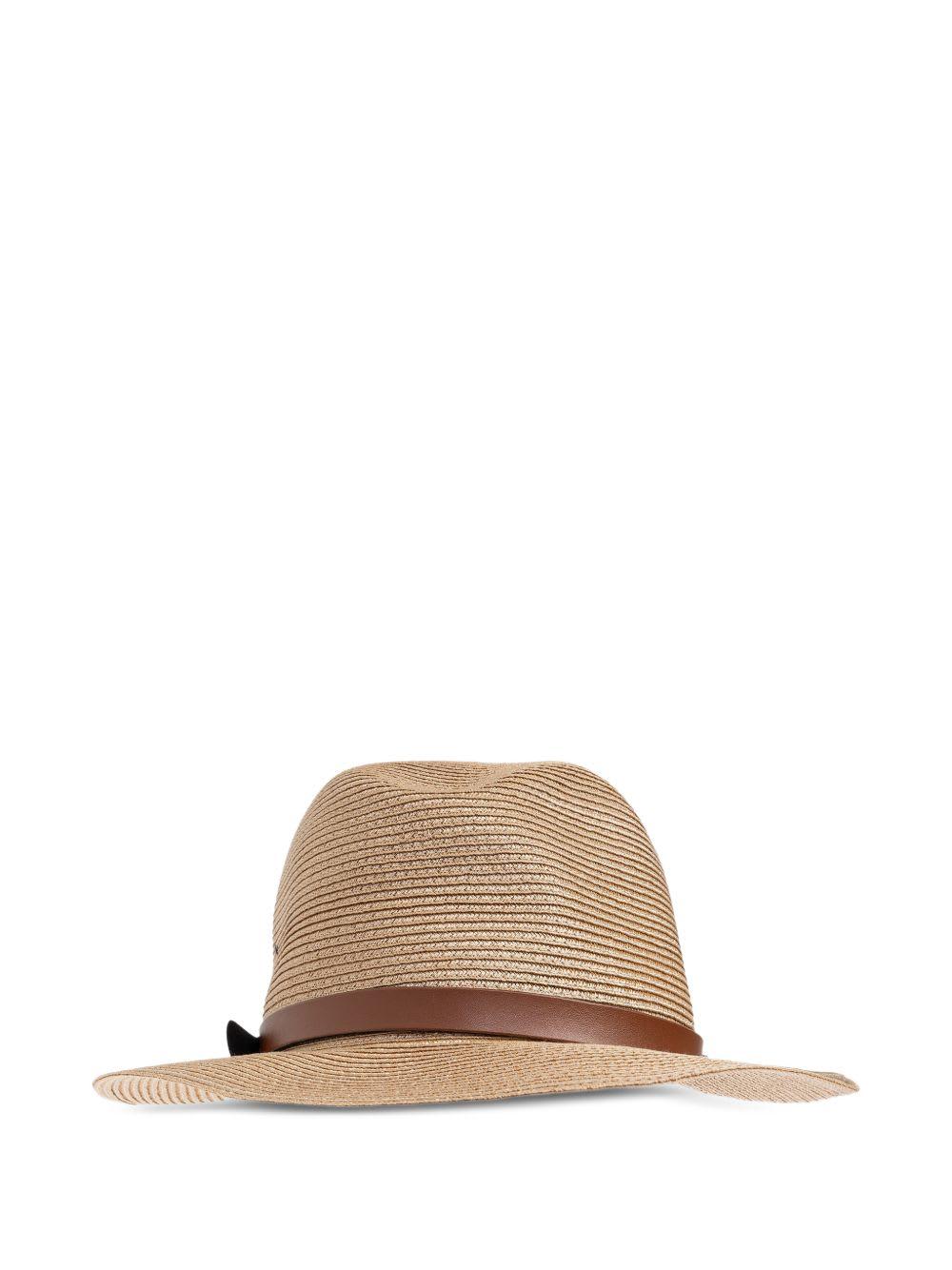 Armani fadora hat originally $295 selling for $125 Emporio Armani Cream Hat Linen, Polyester, Paper Yarn in  main image 3