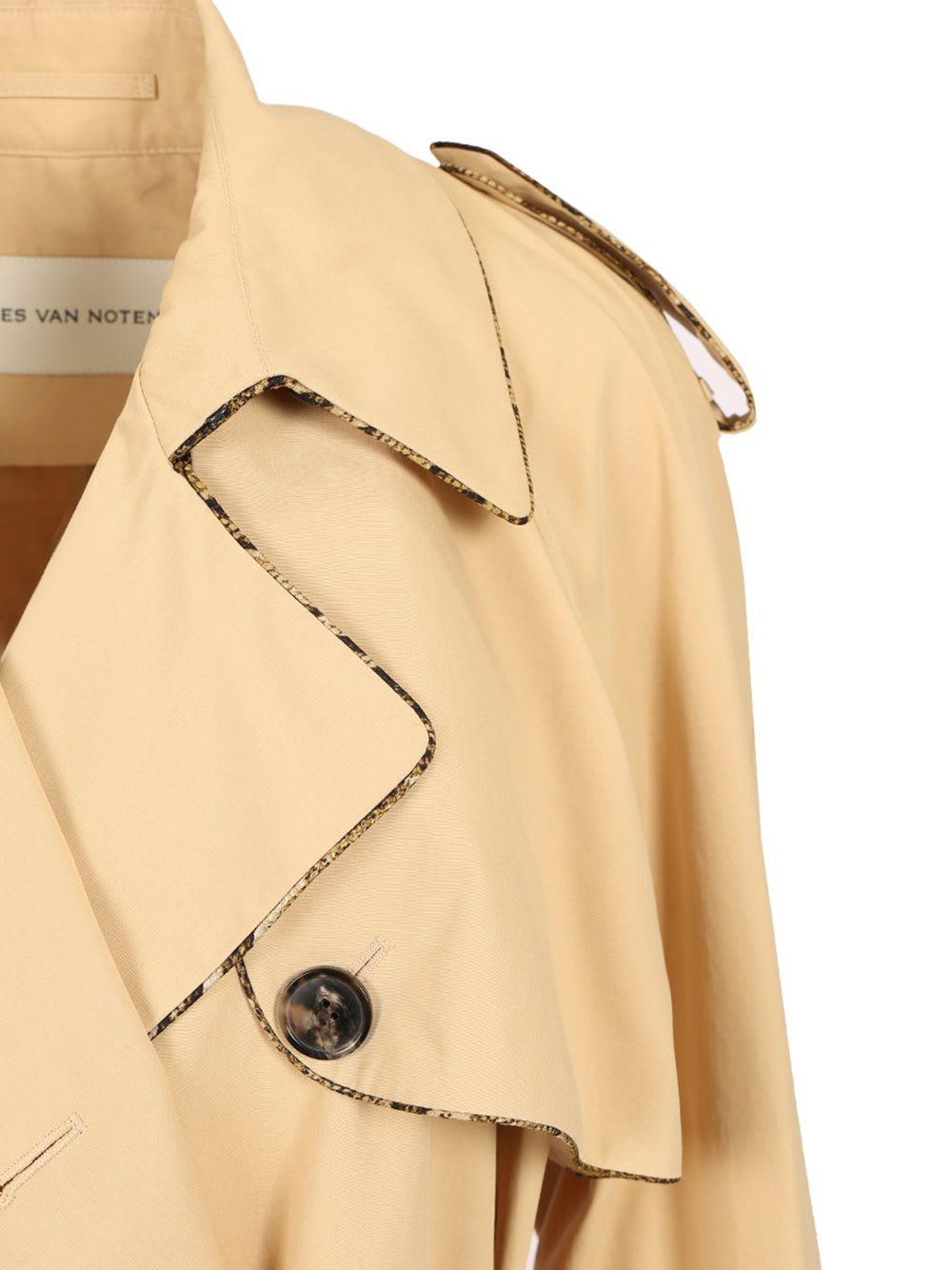 Dries Van Noten Cotton Gabardine Trench Coat Coats in