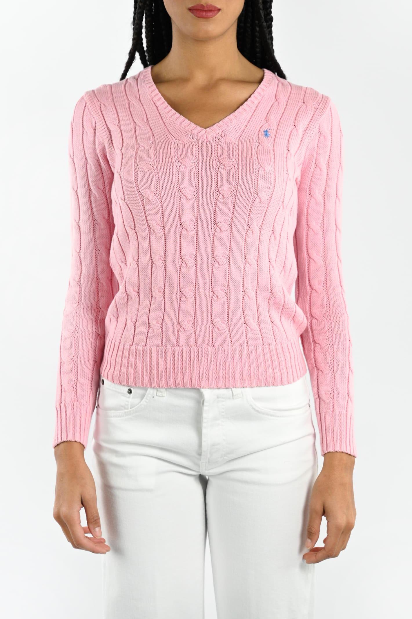 Polo Ralph Lauren Kimberly V-neck Sweater in Red | Lyst