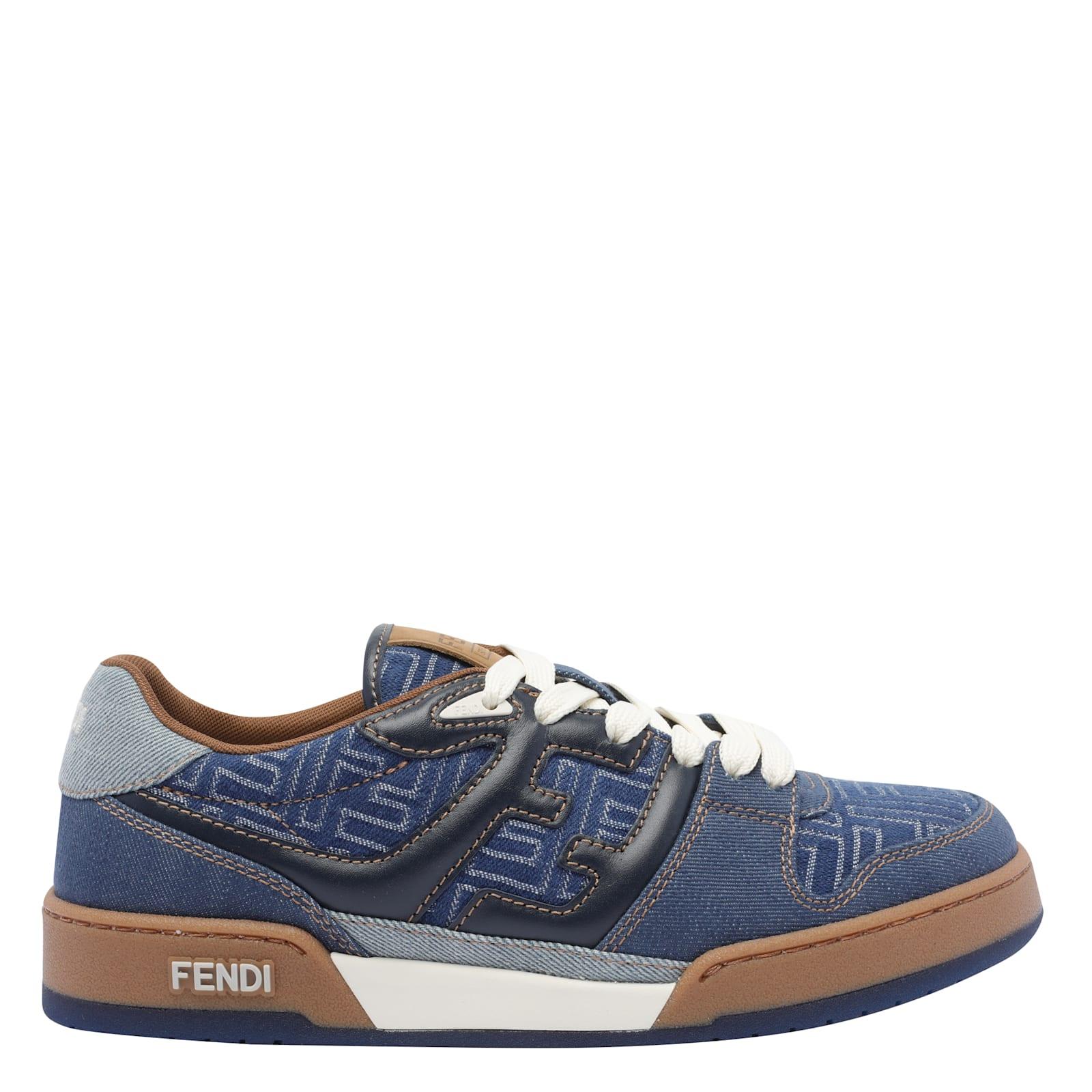 【カジュアル♪】FENDI FF JACQUARD DENIM FENDI MATCH SNEAKERS Fendi Ff Jacquard Denim Match Sneakers in Blue for Men | Lyst