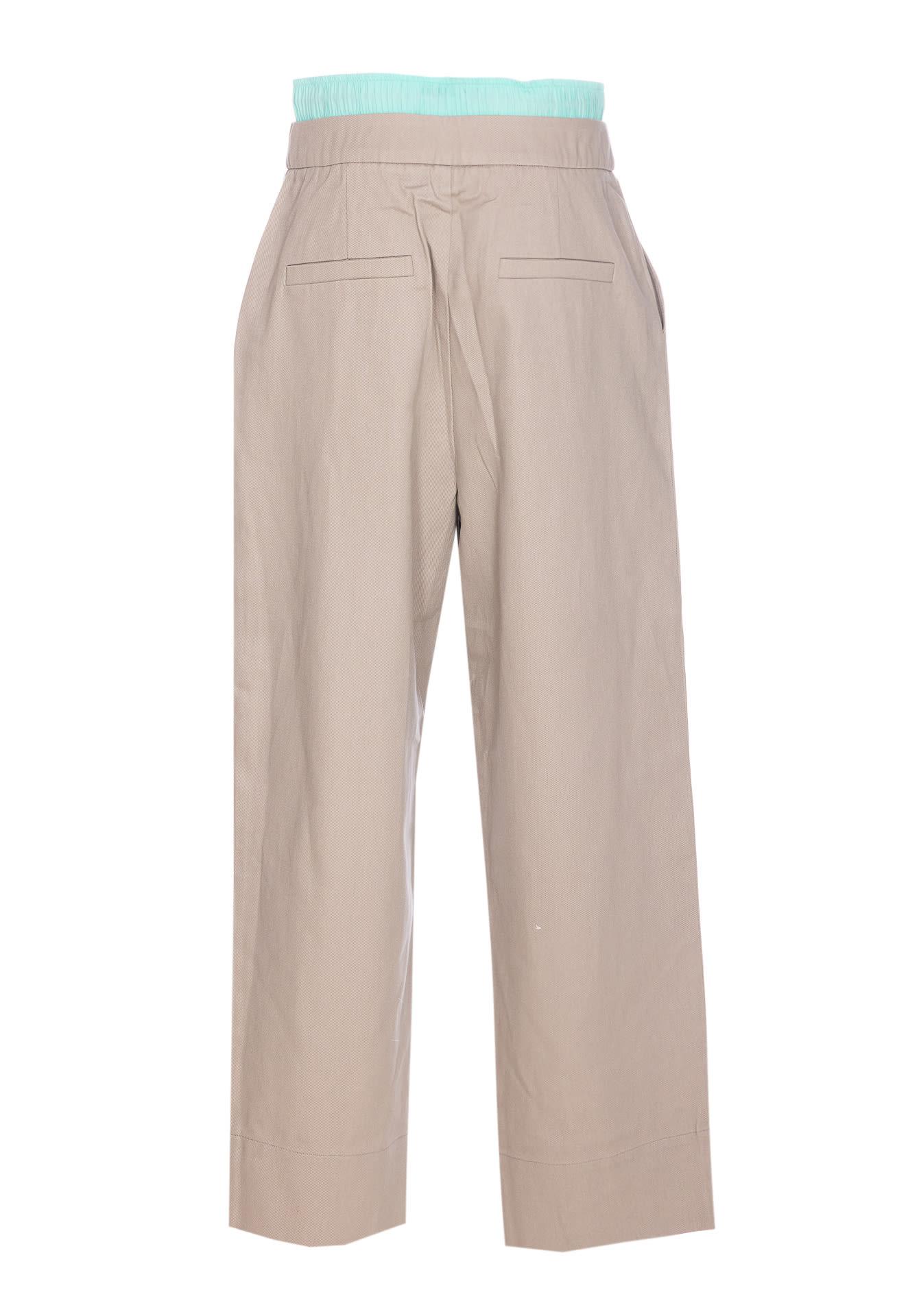 パンツ ESSENTIEL ANTWERP Women Pants HERBH1SC Beige Beige rhinestone-trimmed pleated wide-leg pants | Essentiel