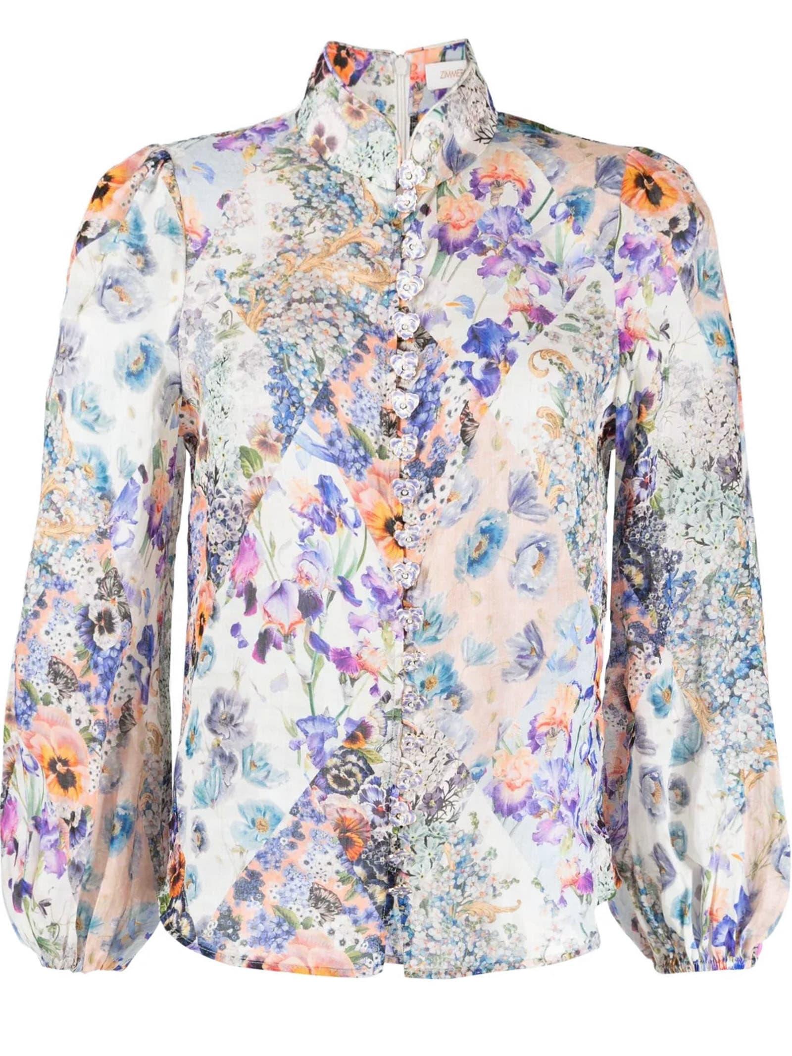 ZIMMERMANN Laurel floral-print blouse - Brown