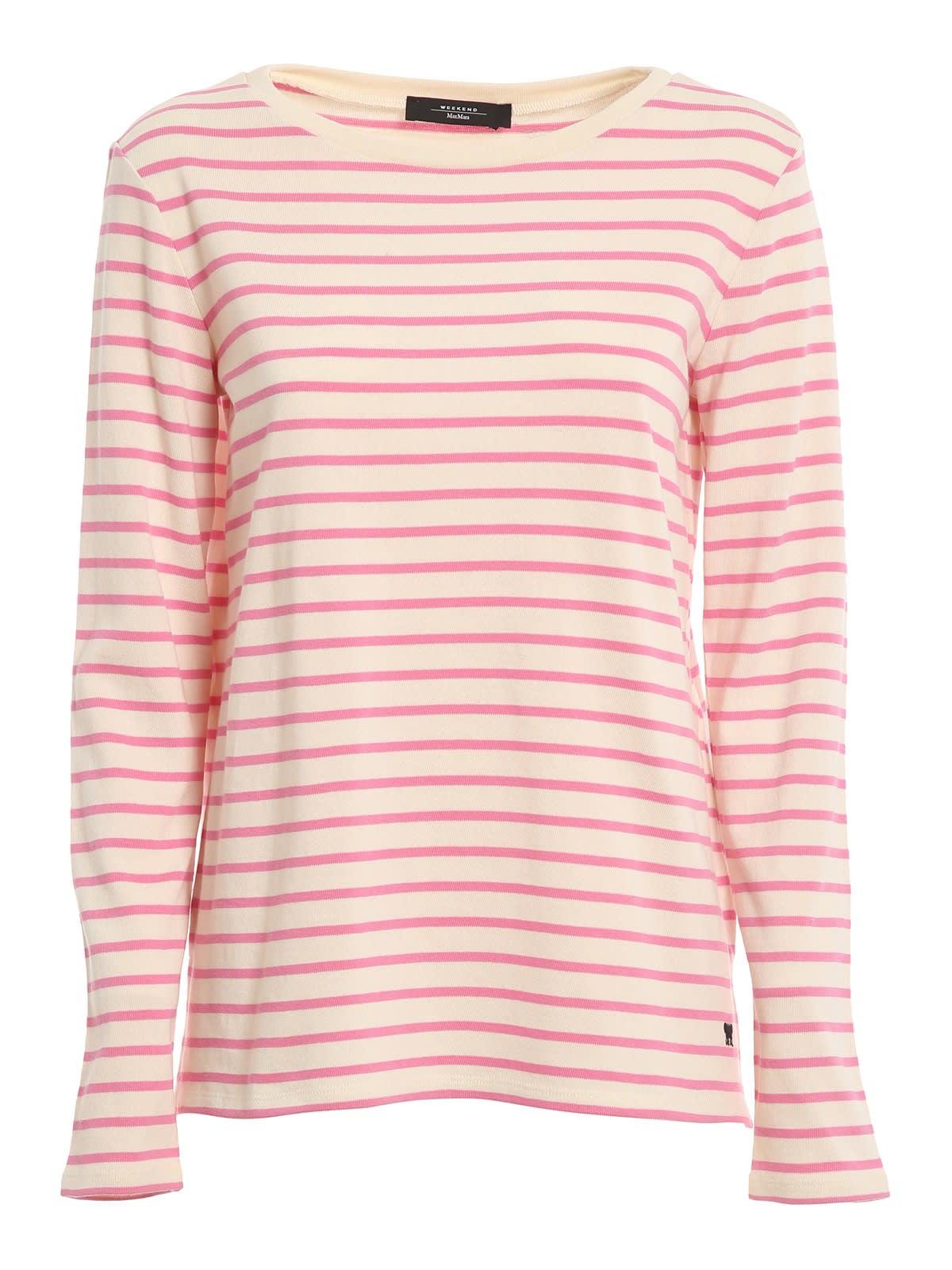 Weekend by Maxmara T-shirt Fretty A Righe 59410127600004 in Pink | Lyst