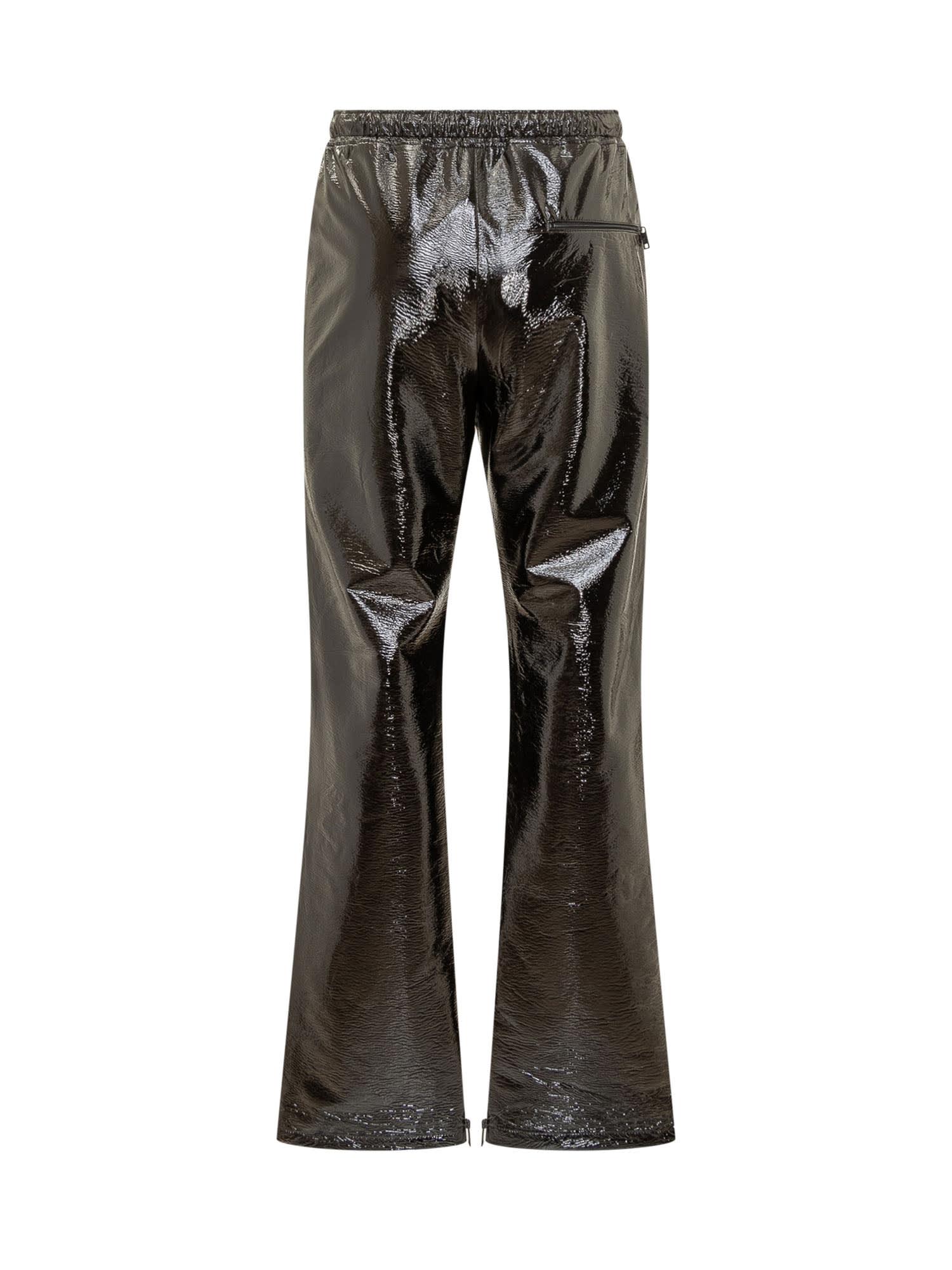 light vinyl pants man black in viscose - COURRÈGES - d — 2