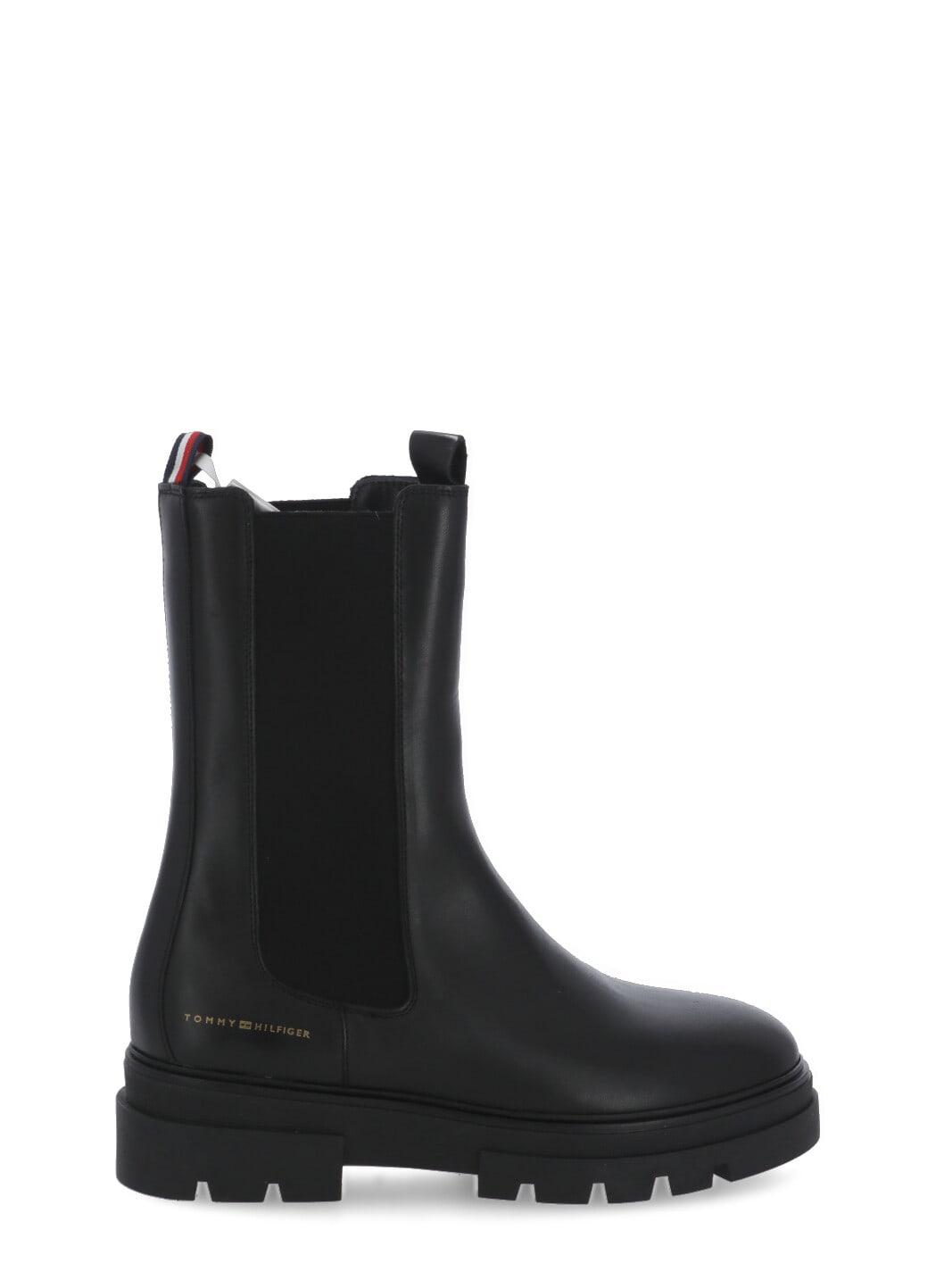 Tommy Hilfiger Leather Chelsea Boots in Black | Lyst