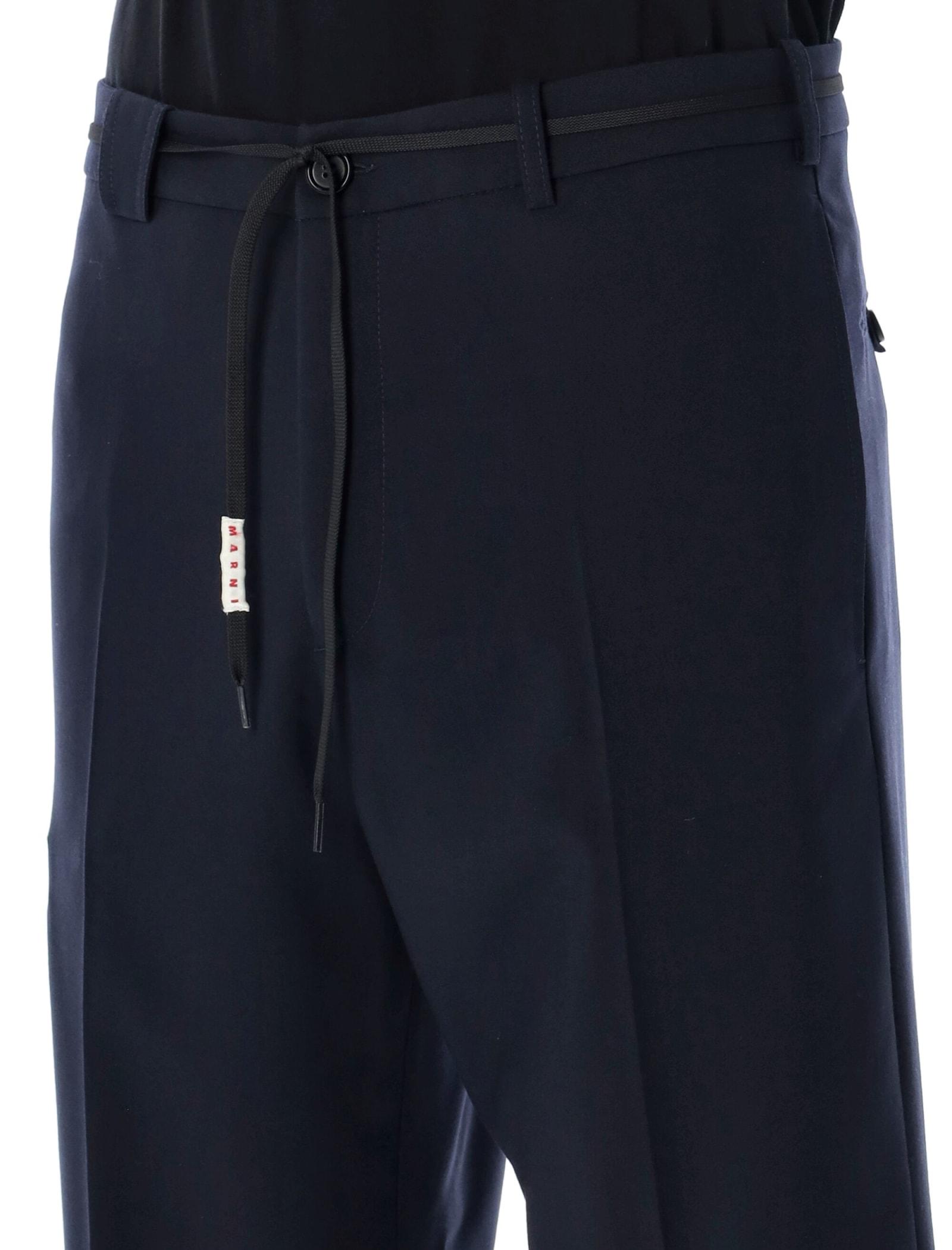 Marni Tropical Wool Trousers in Blue for Men | Lyst