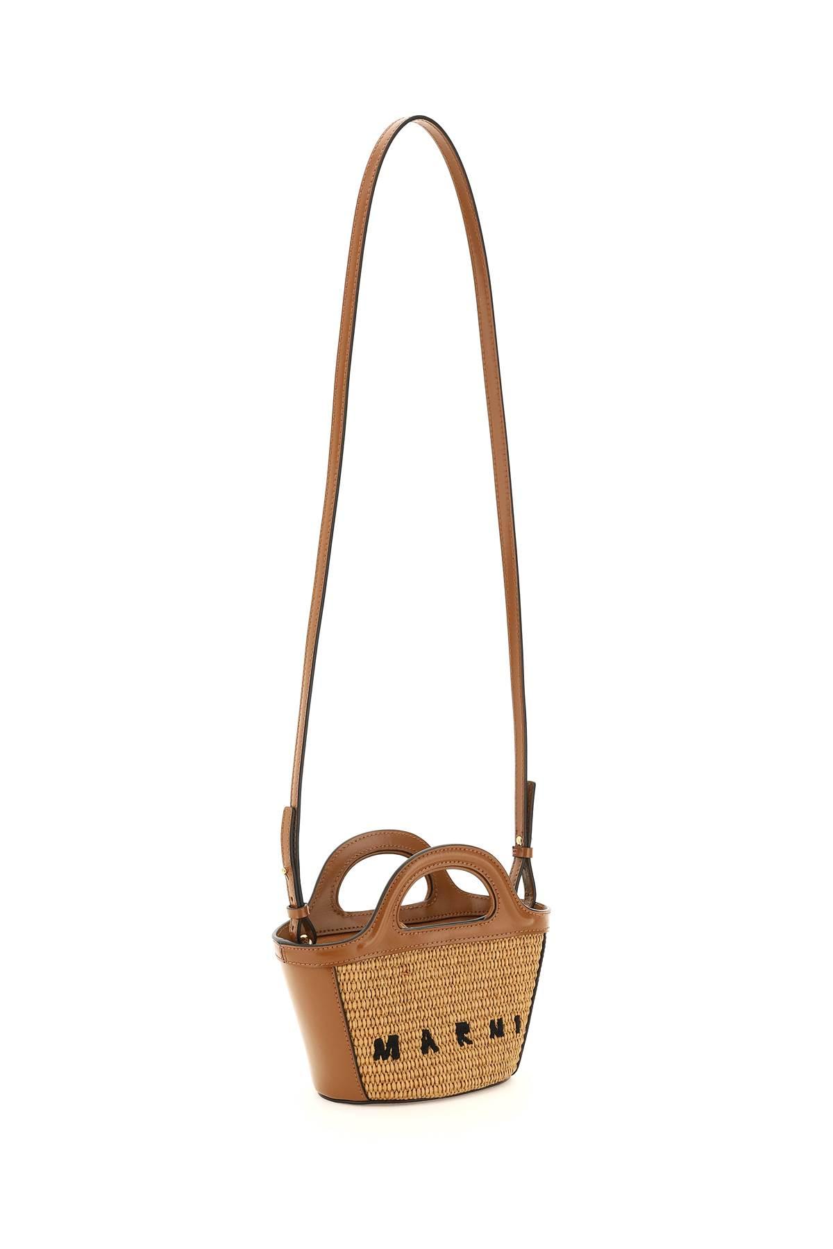 Marni Raffia And Leather Micro Tropicalia Bucket Bag in