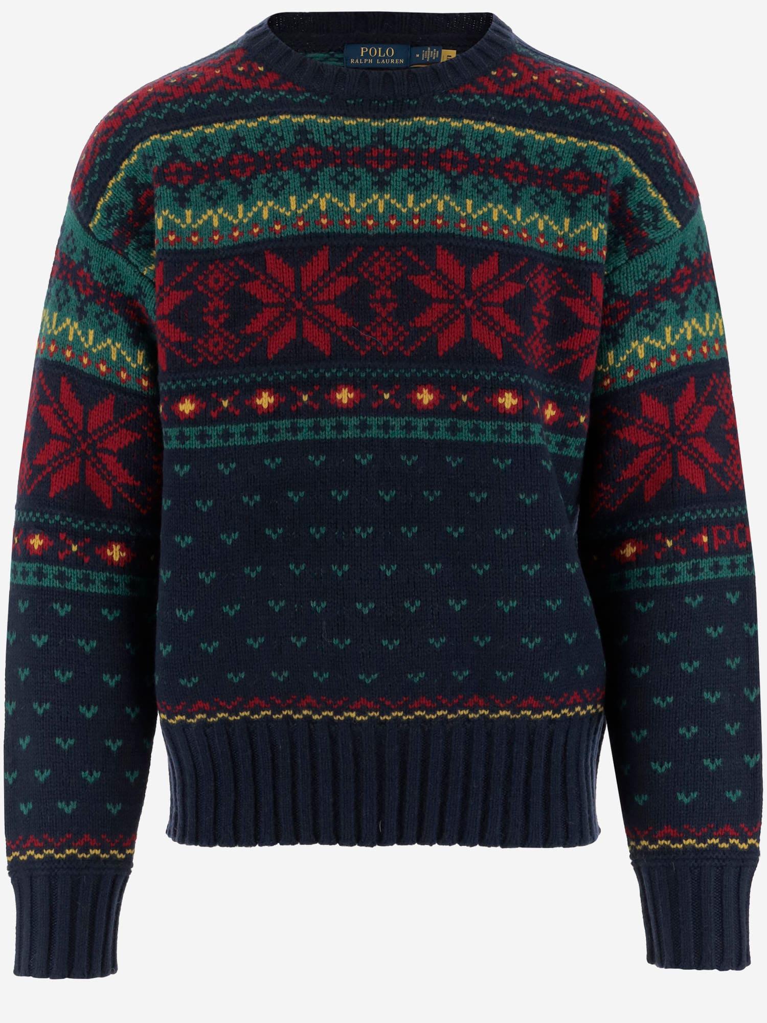Polo Ralph Lauren Snowflake Pattern Wool Sweater in Blue for Men | Lyst