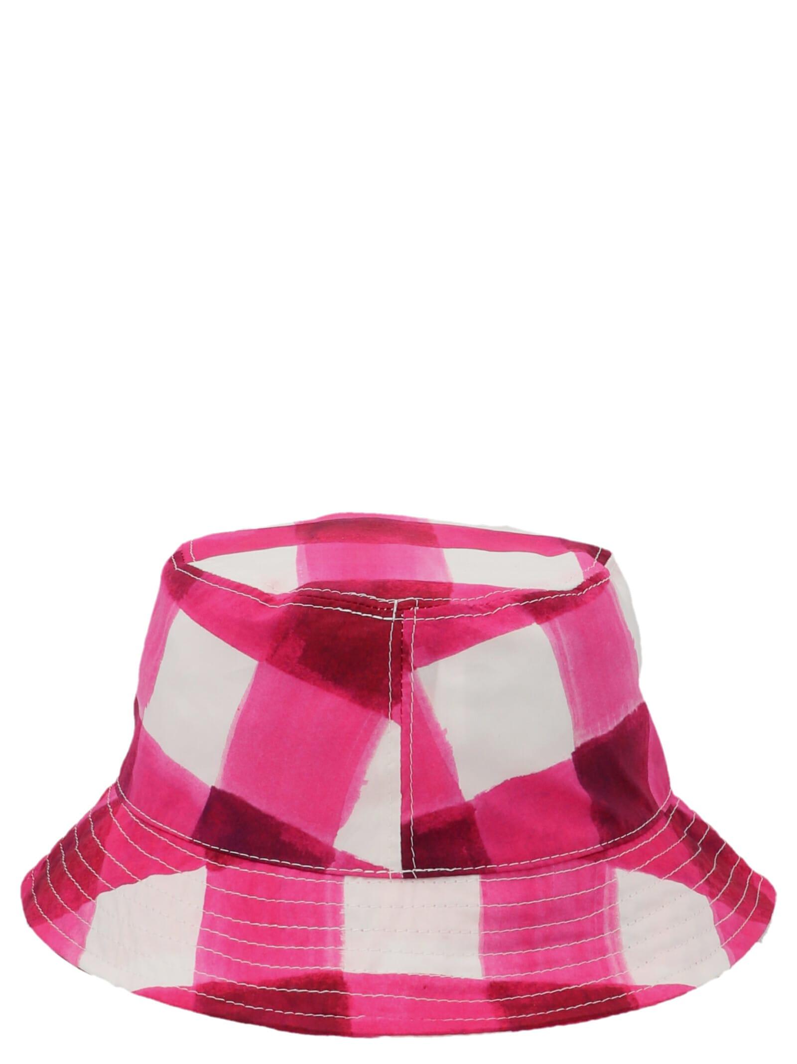 Gingham Bucket Hat in Fuchsia (Pink 