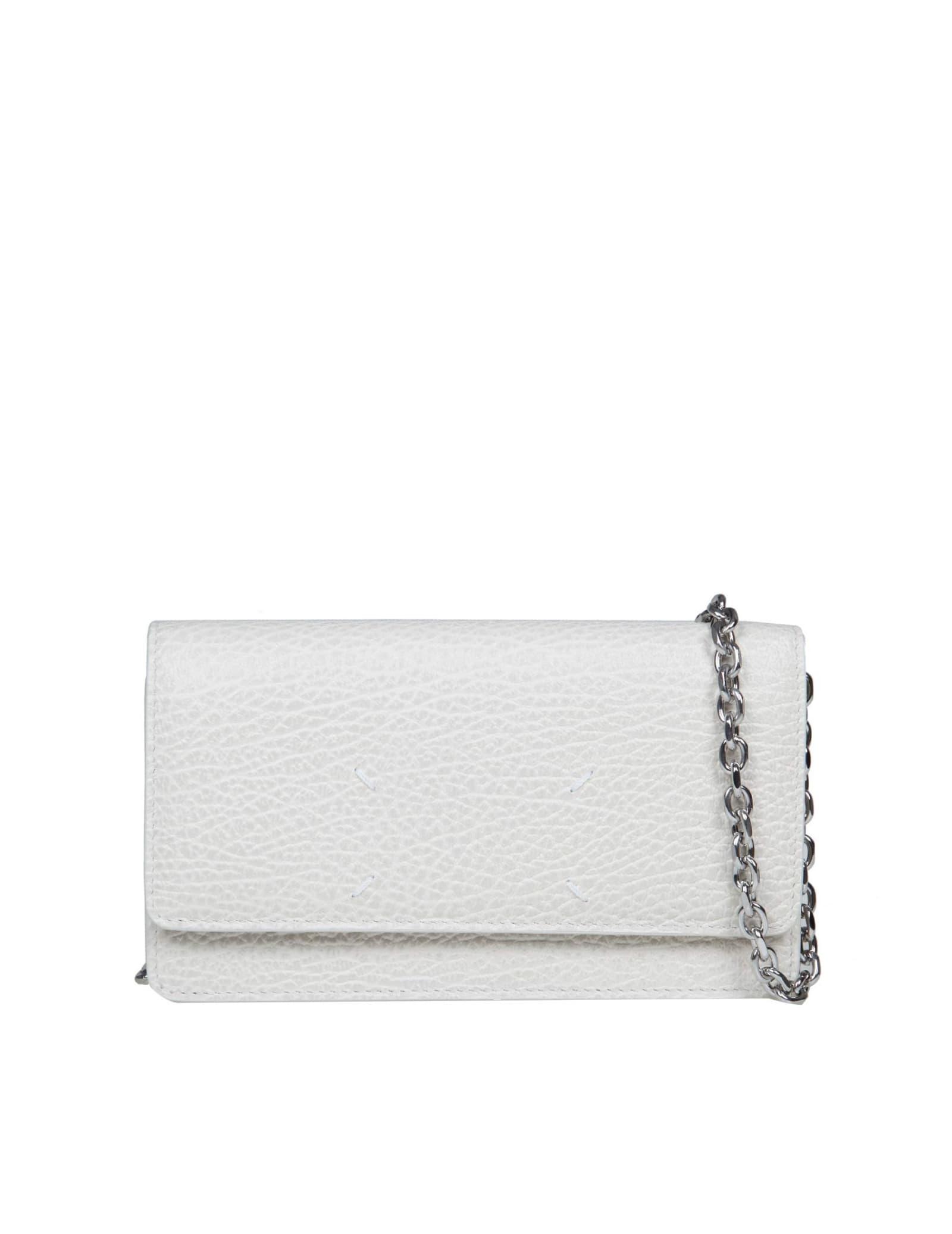 Maison Margiela Mini Chain Bag In Ice Color Leather in White | Lyst