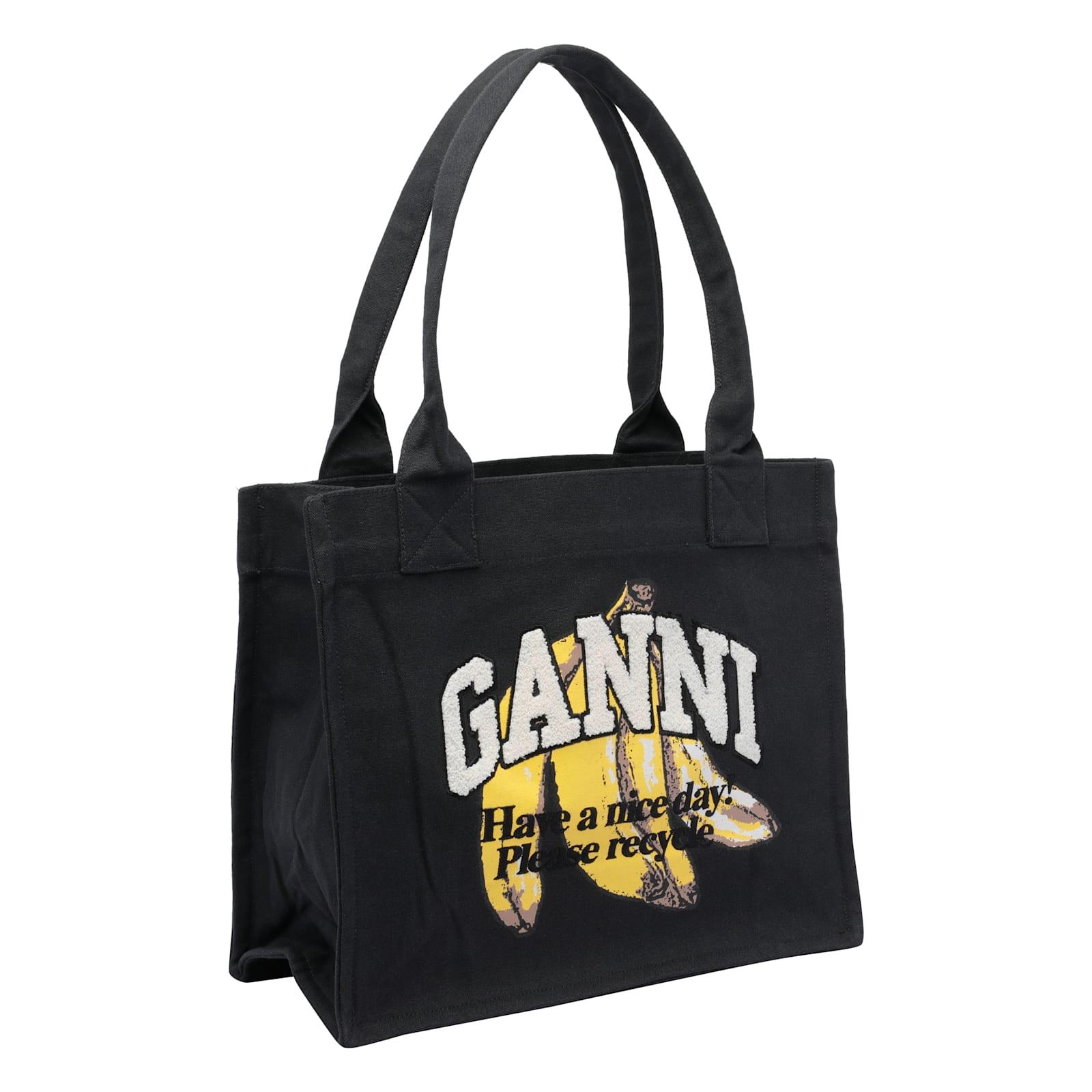 トートバッグ XXL BANANA PRINT LOGO SHOPPER Banana Print Cotton Tote Bag - Eco Shopping Organic Zero