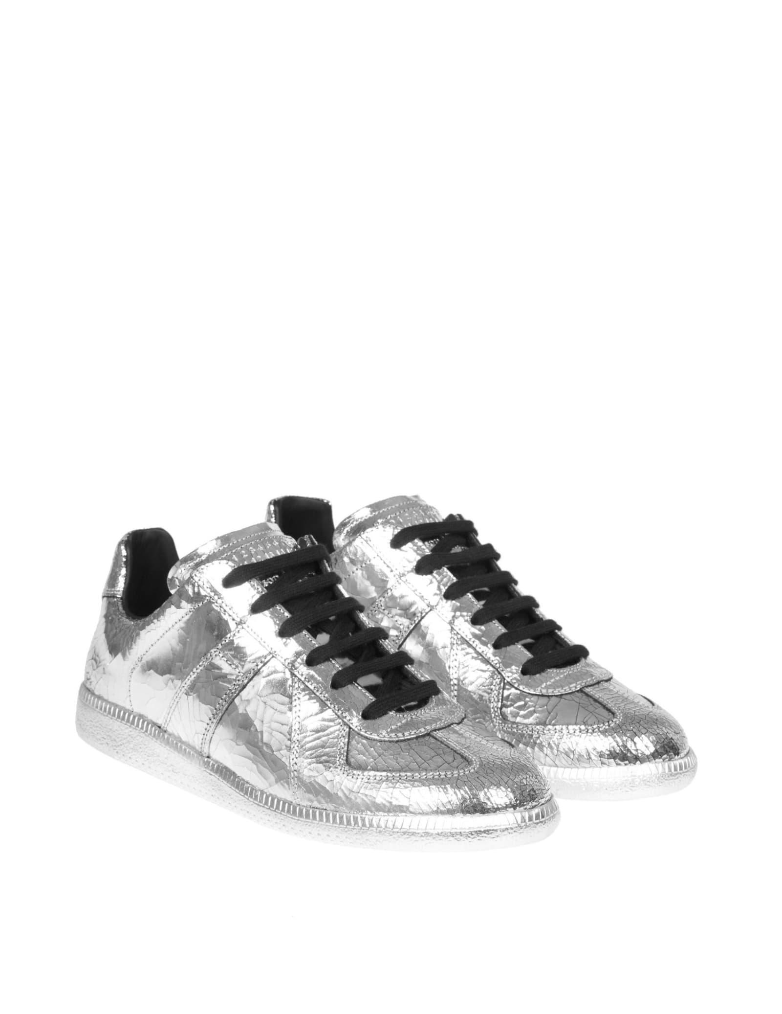 Mens Trainers Maison Margiela Trainers Maison Margiela Replica Cracked Silver Leather in Grey for Men 