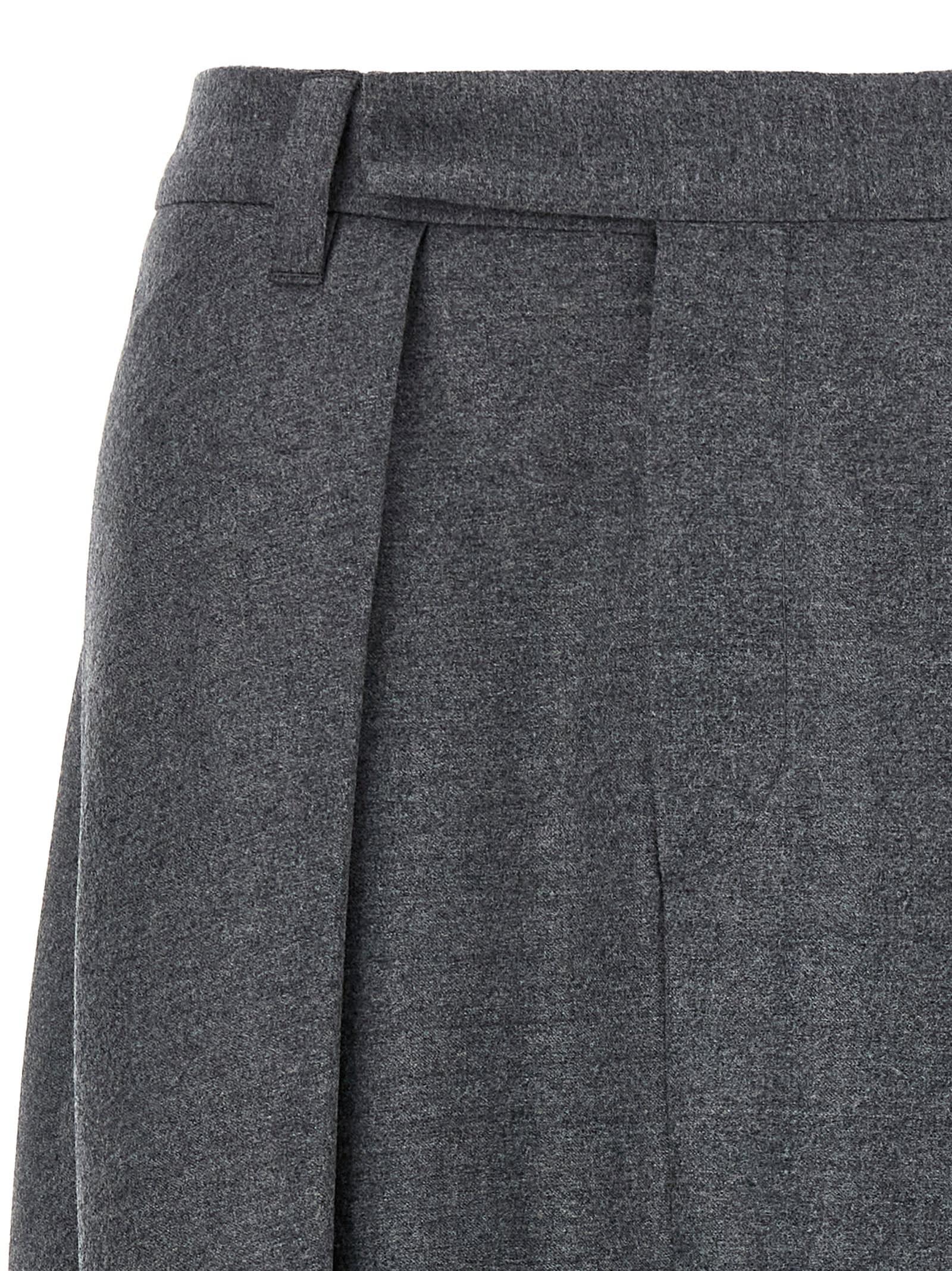 スカート Brunello Cucinelli Asymmetrical Wool Skirt Brunello Cucinelli Asymmetrical Wool Skirt in Gray | Lyst