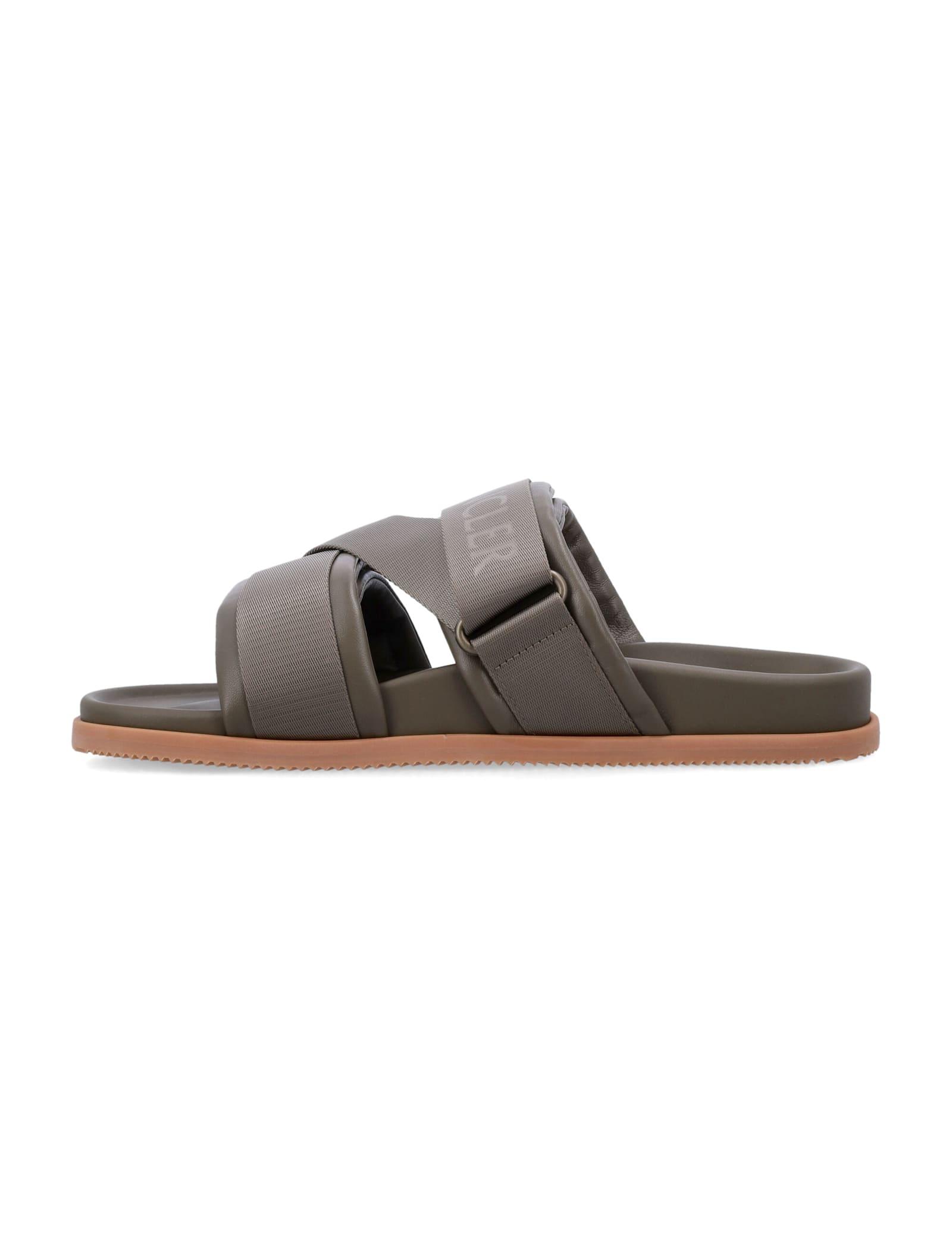 Moncler Mon Summer Nappa Leather Sliders for Men | Lyst