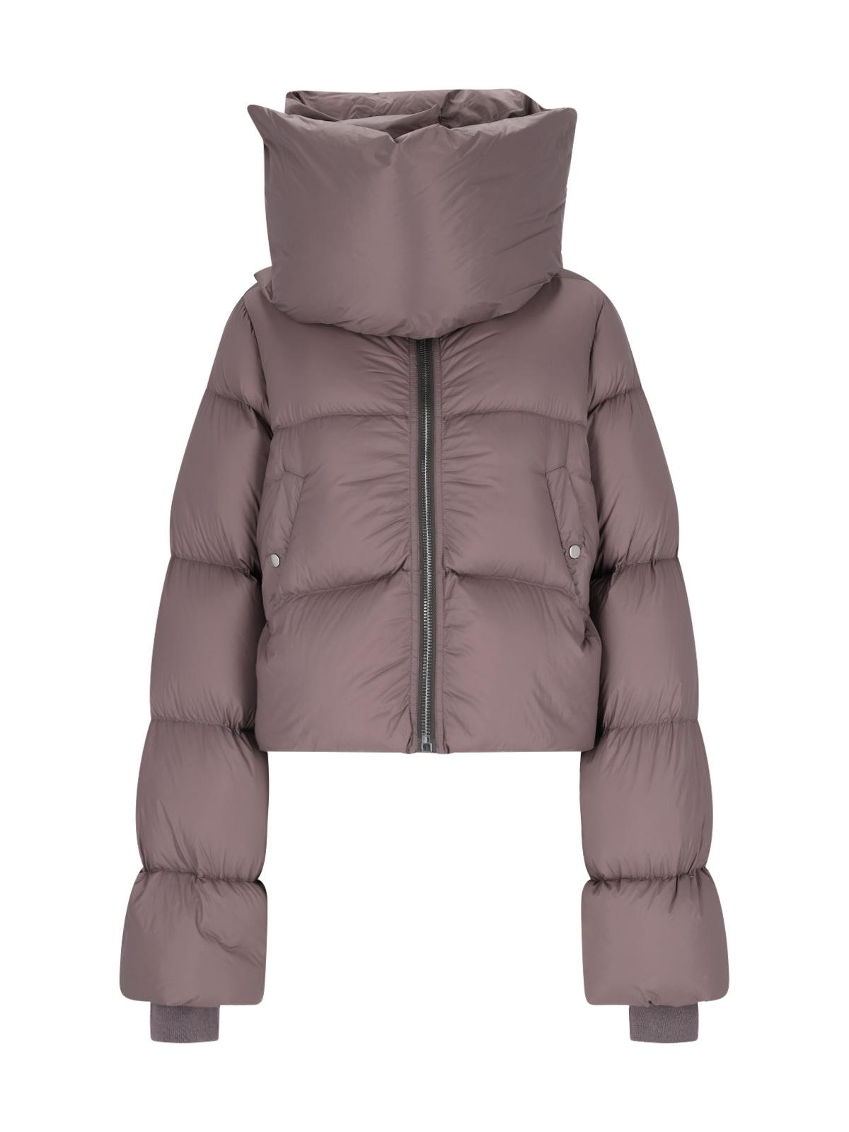 Rick Owens funnel-neck cropped padded jacket - Purple