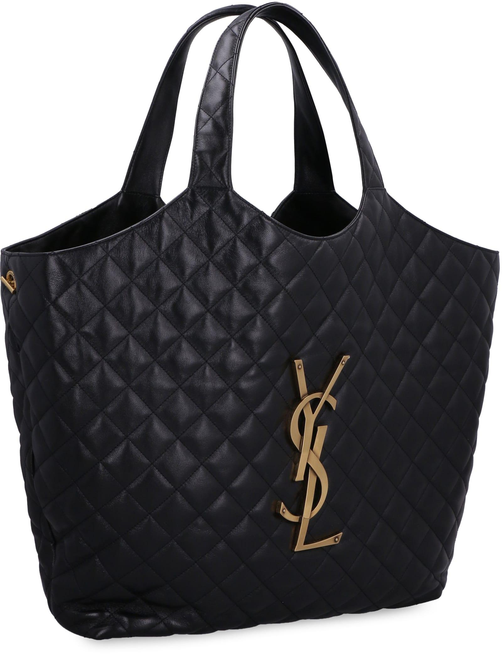 Saint Laurent Icare Leather Tote in Blue