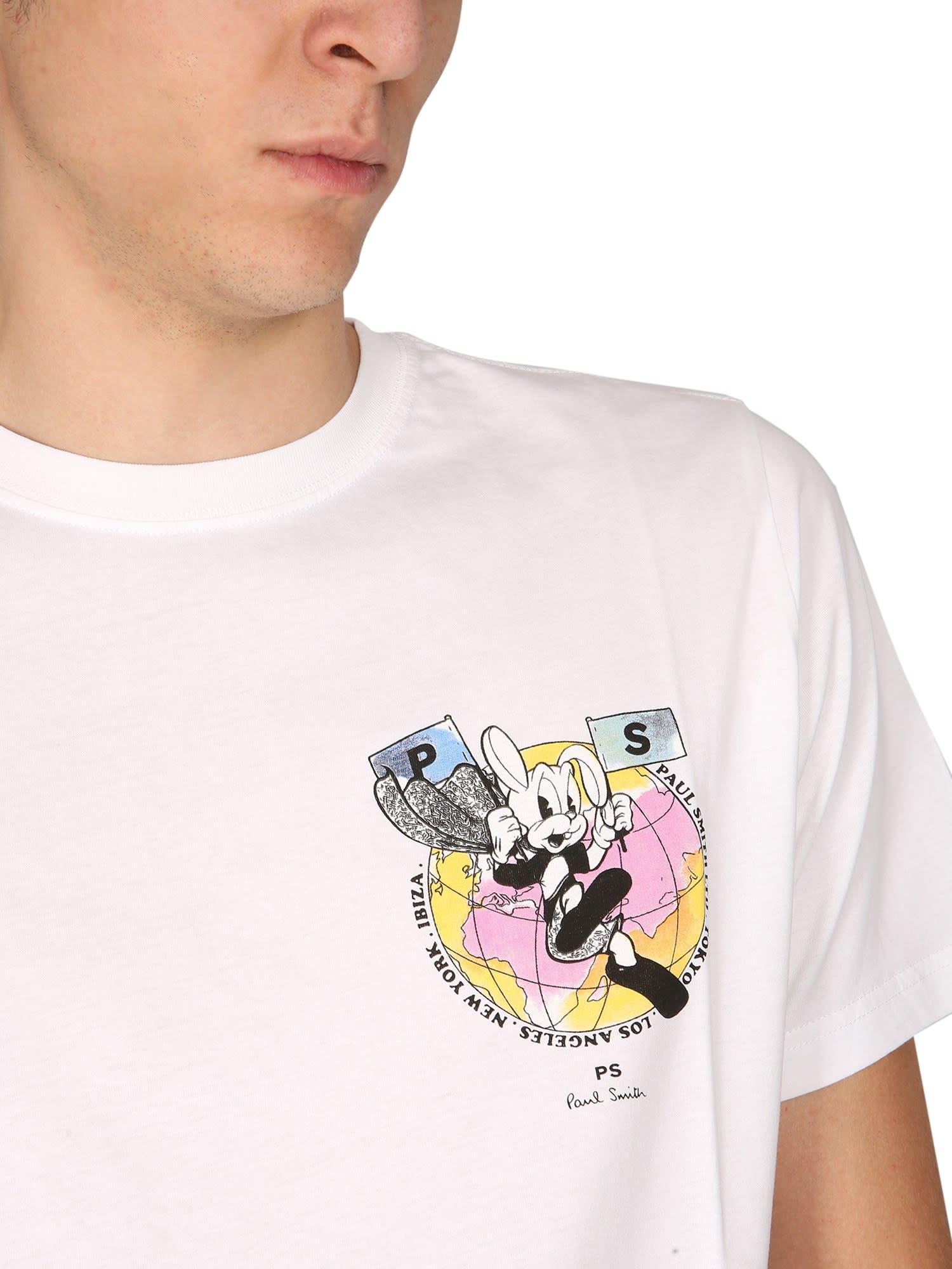 PS by Paul Smith Cotton Jersey "rabbit" T-shirt in White for Men - Save 43%  | Lyst