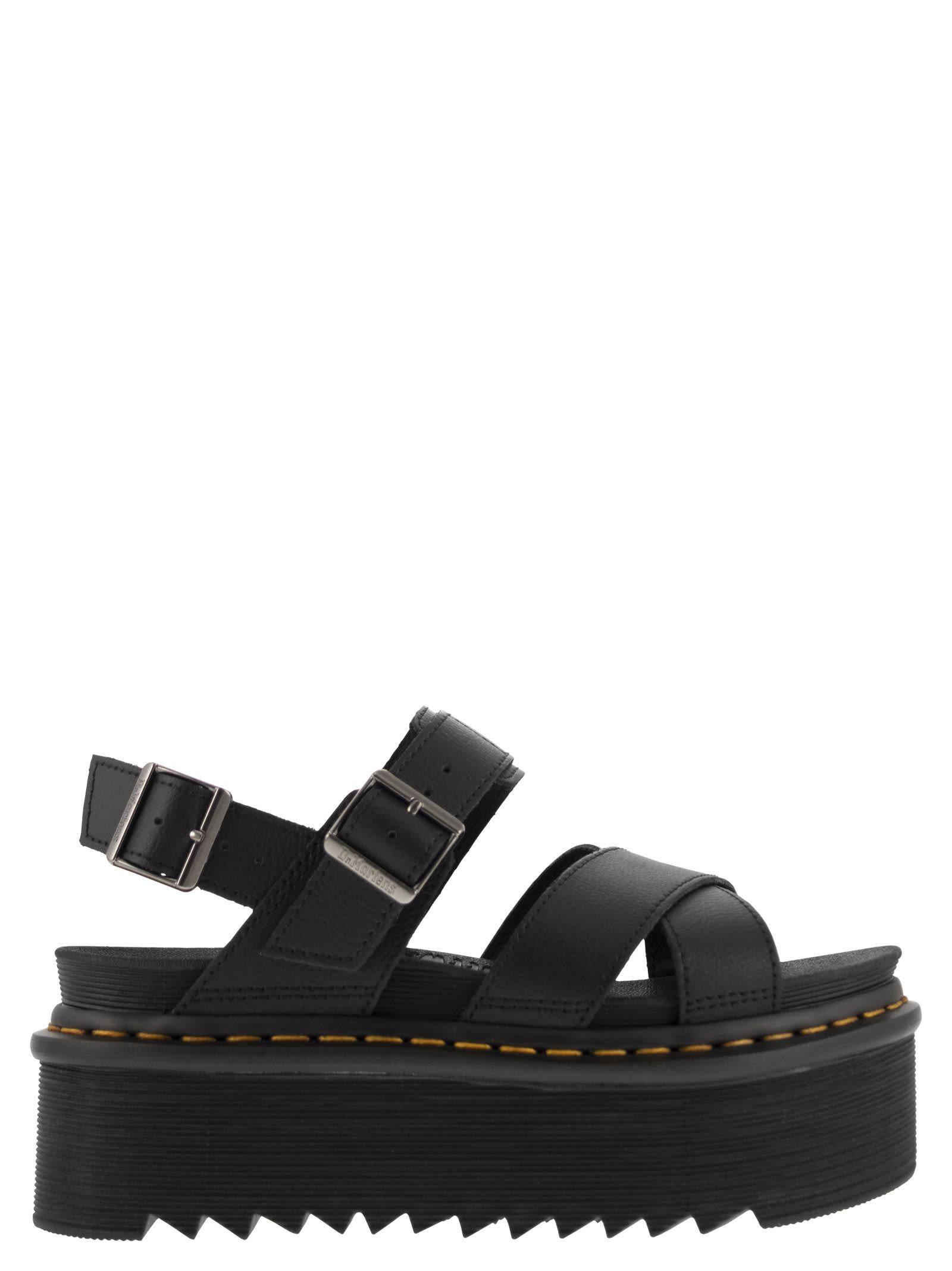 Dr. Martens Voss Ii Leather Sandals With Straps in Black | Lyst