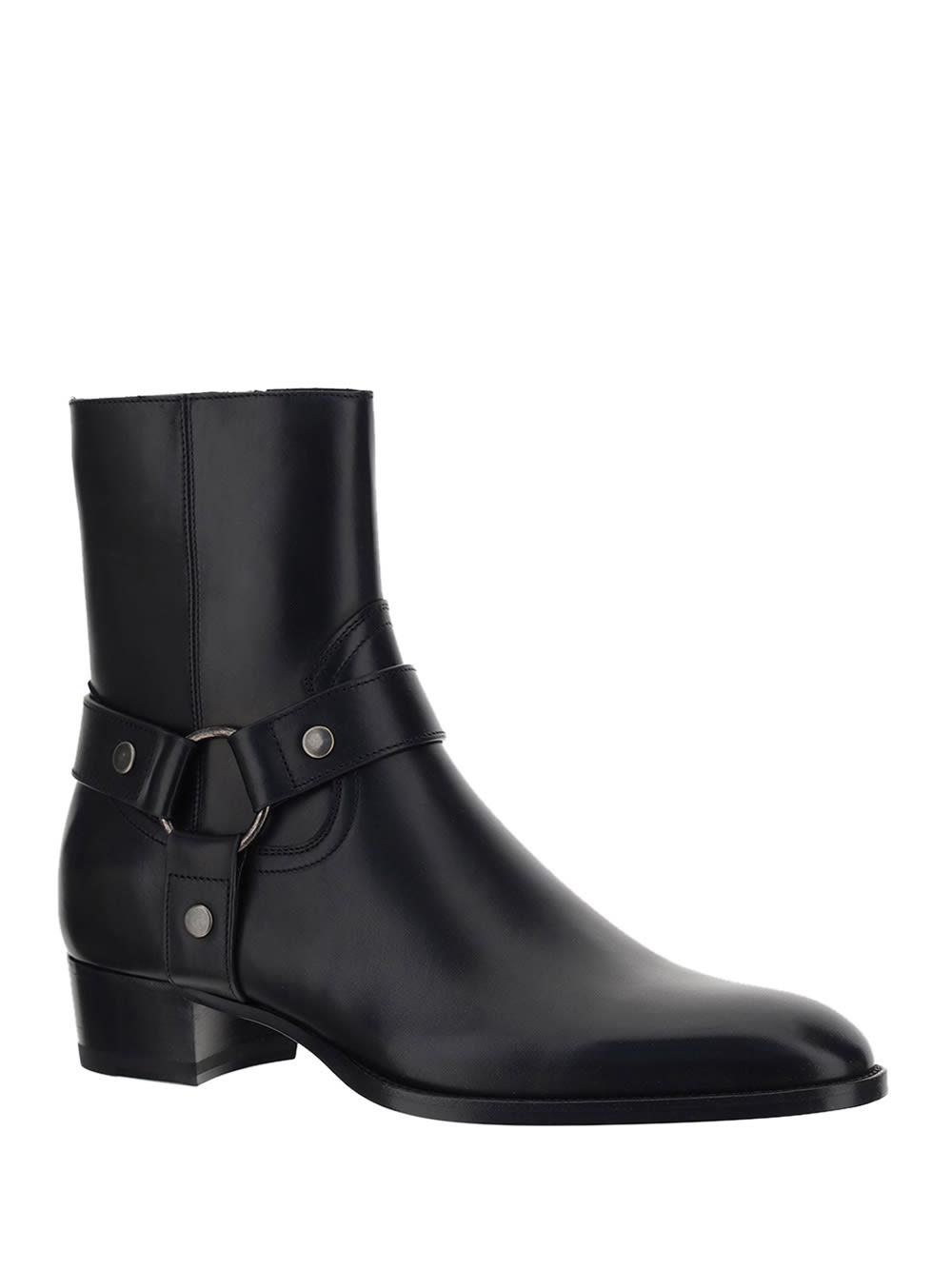 Saint laurent wyatt leather cheap chelsea boots
