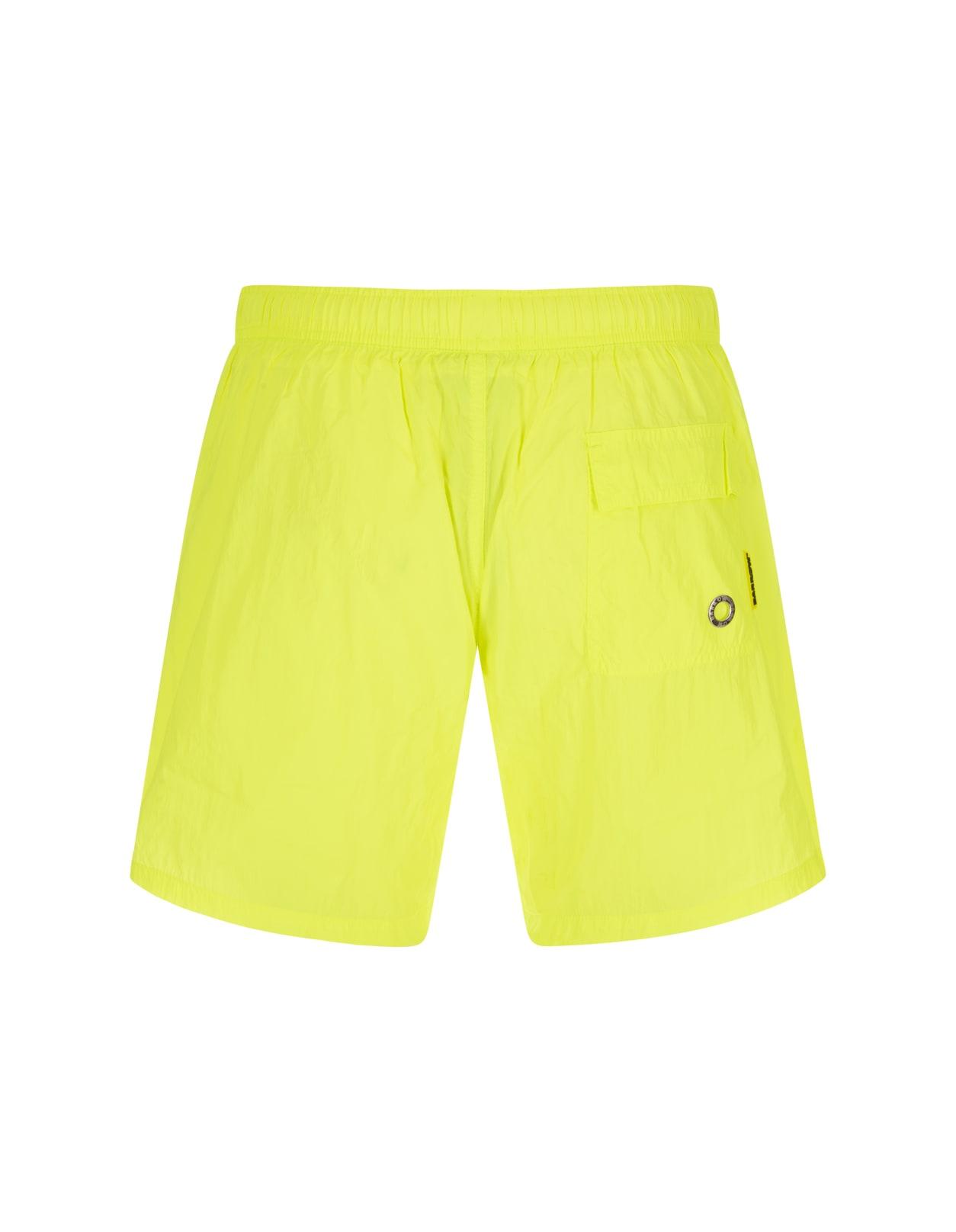 Barrow Fluo Yellow Swim Shorts With Logo Patch for Men | Lyst