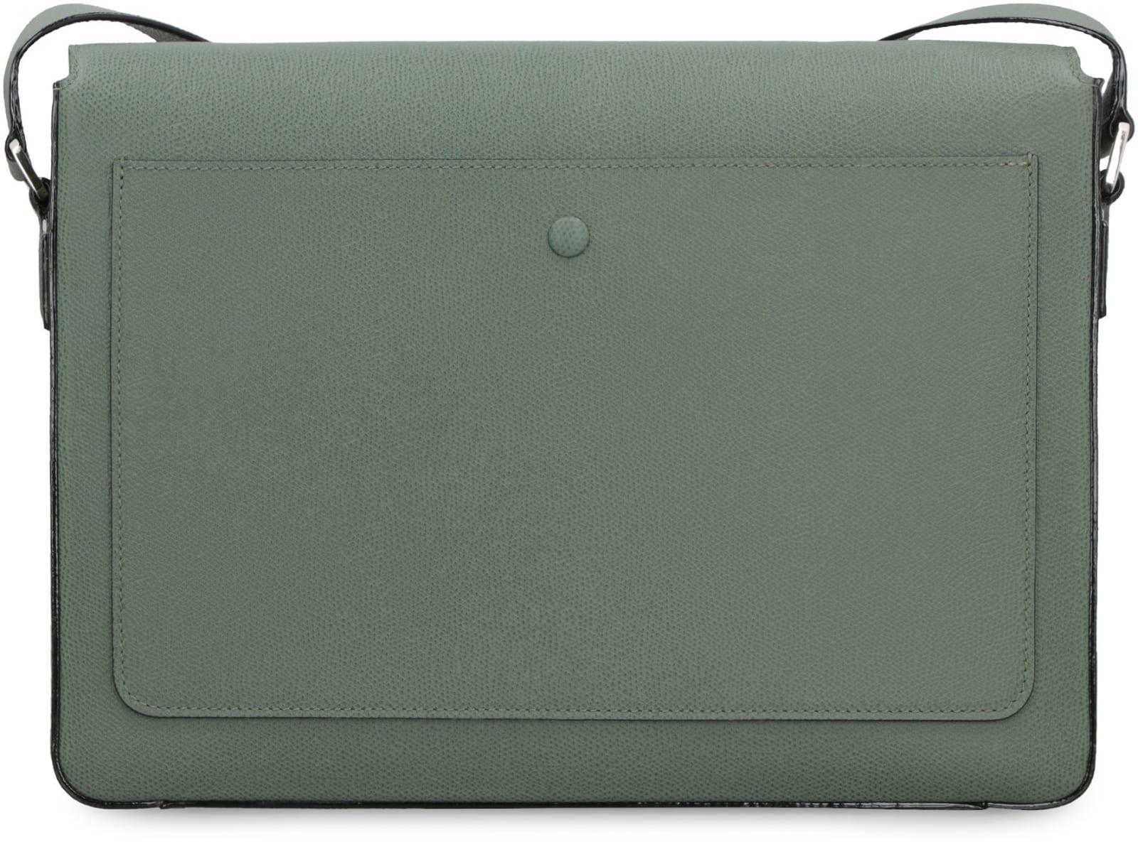 Valextra, V-Line Messenger Bag, Smokey London Grey