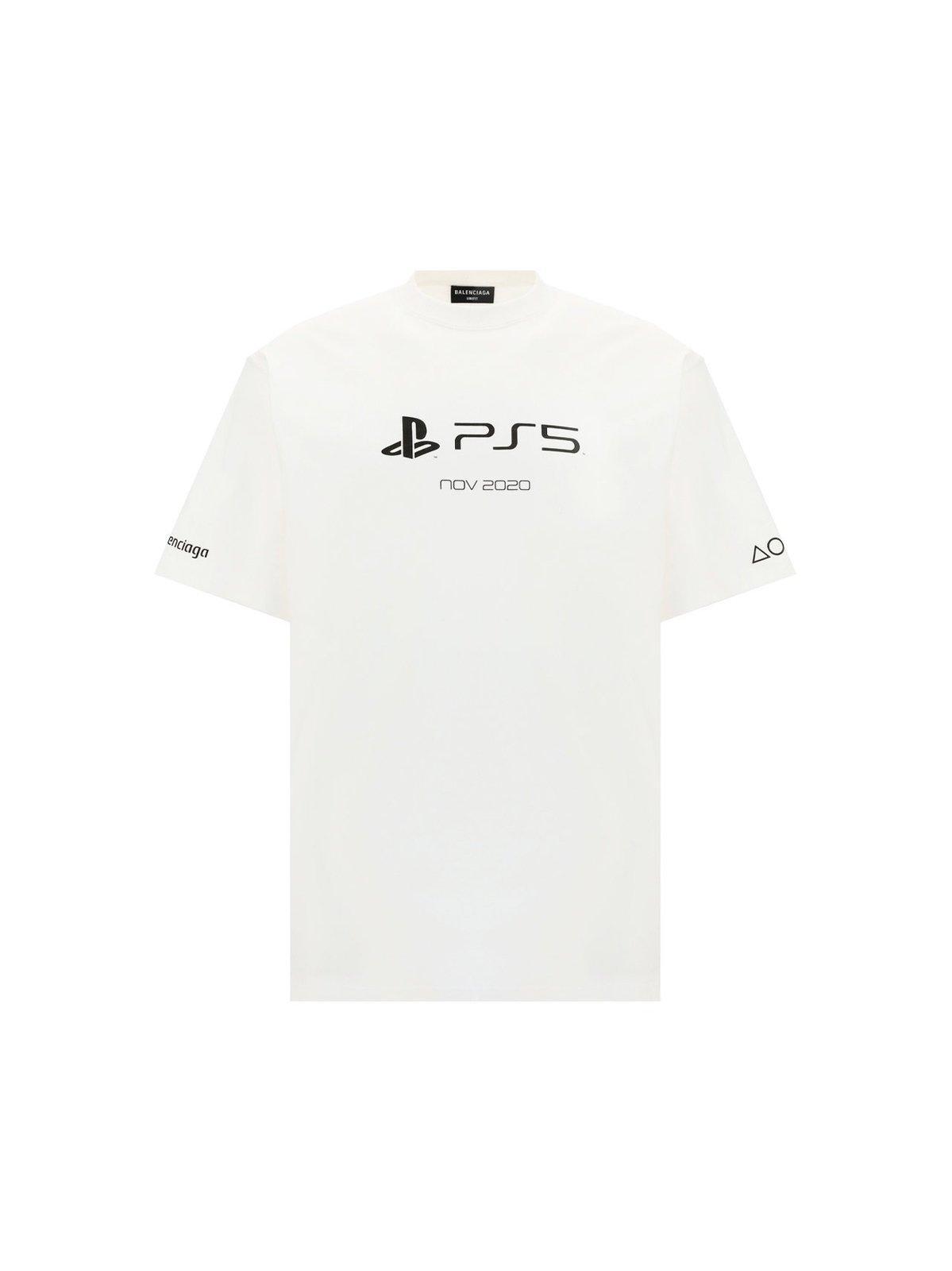Balenciaga X Sony Playstation 5 Boxy T-Shirt in White for Balenciaga X Sony Playstation 5 Boxy T-Shirt in White for