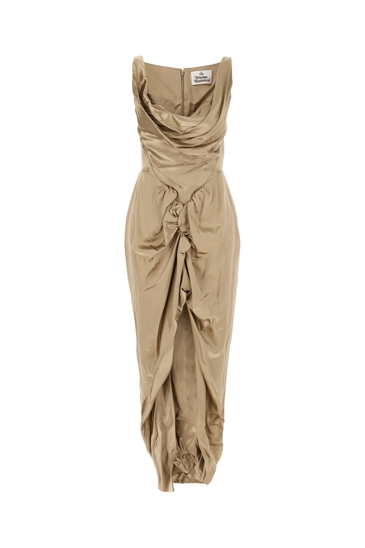 VIVIENNE WESTWOOD コットン シルクミディドレス Vivienne Westwood Sunday cowl-neck Cotton Midi Dress | White