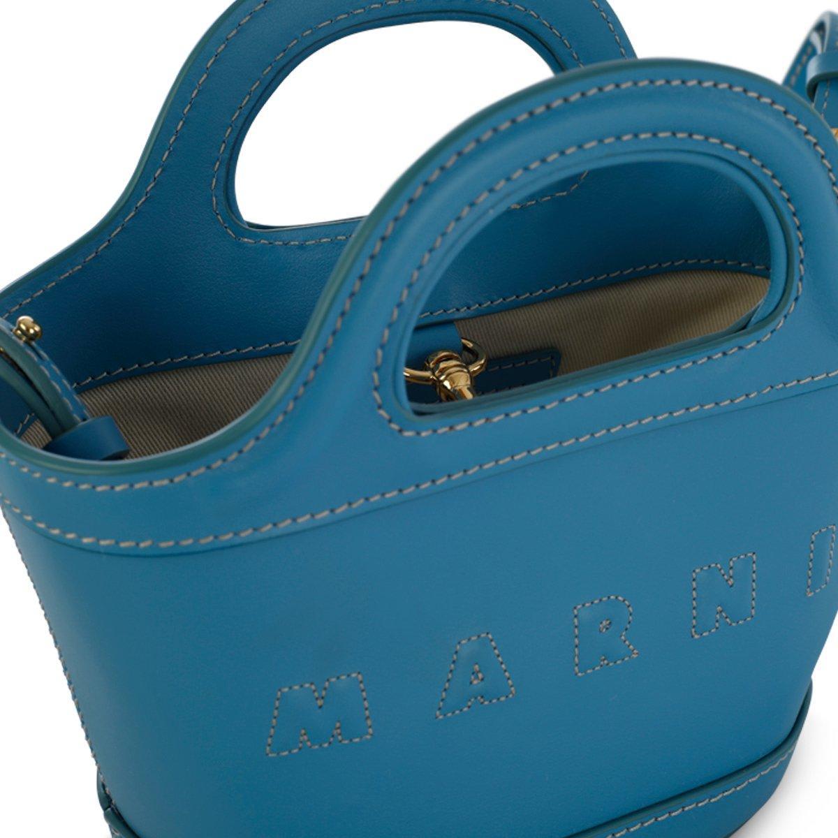 Tropicalia Micro Raffia Tote Bag In Blue
