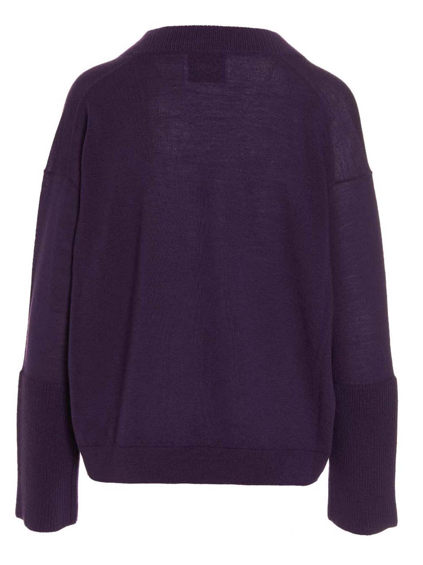 Nude Wool V-neck Sweater in Purple | Lyst