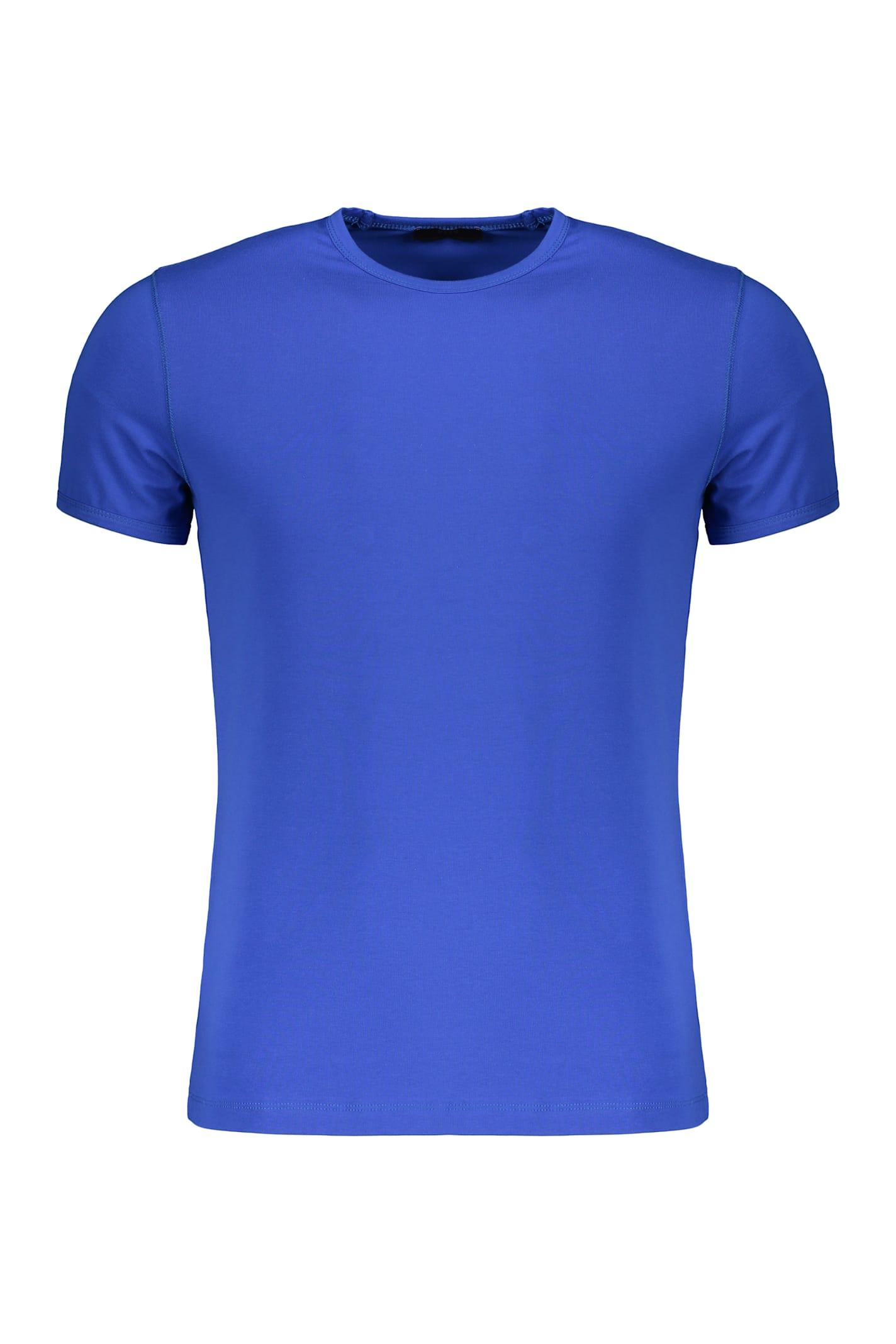 Tシャツ・カットソー MOORER LIGHT BLUE JUDE COTTON T-SHIRT Moorer Short sleeve t-shirts for Men | Online Sale up to 60