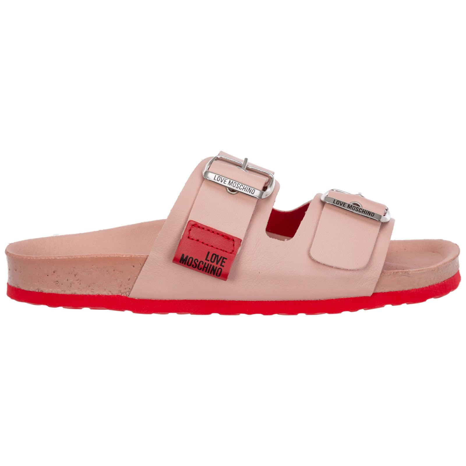 love moschino pink sandals