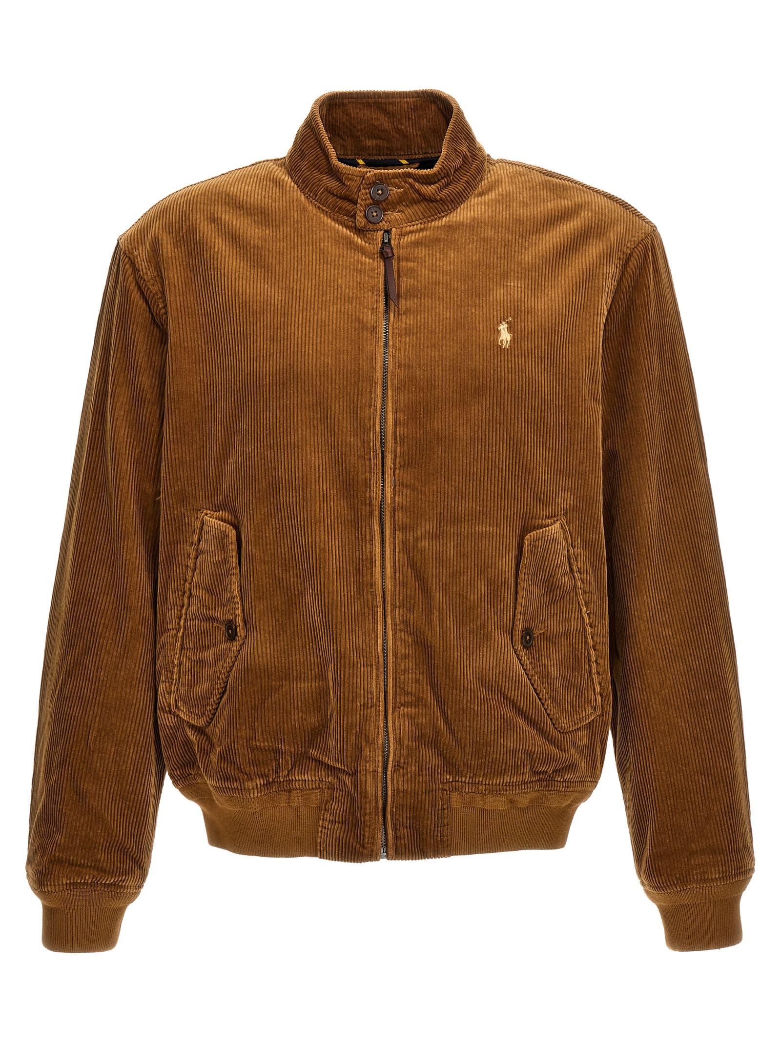 Polo Ralph Lauren Logo Embroidery Corduroy Bomber Jacket Casual Jackets,  Parka in Brown for Men | Lyst