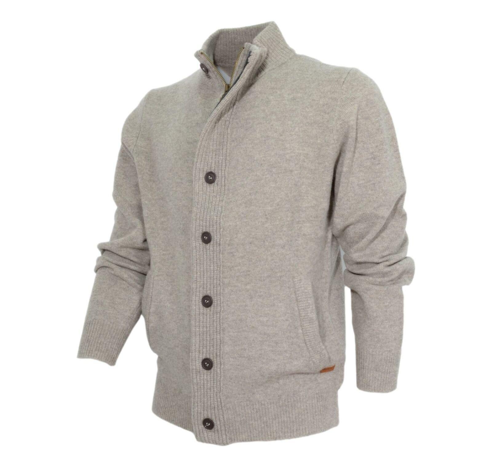 Barbour Logo Patch Knit Cardigan in Gray for Men | Lyst