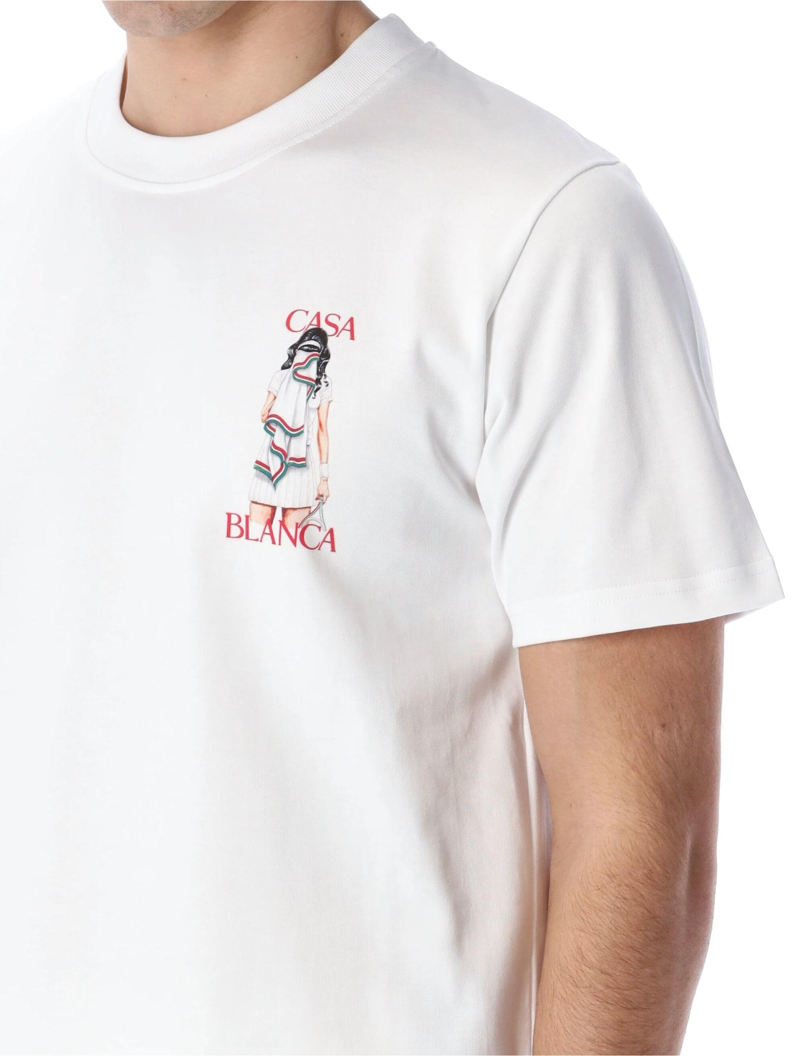 CASABLANCA Tennis Girl Printed T-shirt in White for Men | Lyst