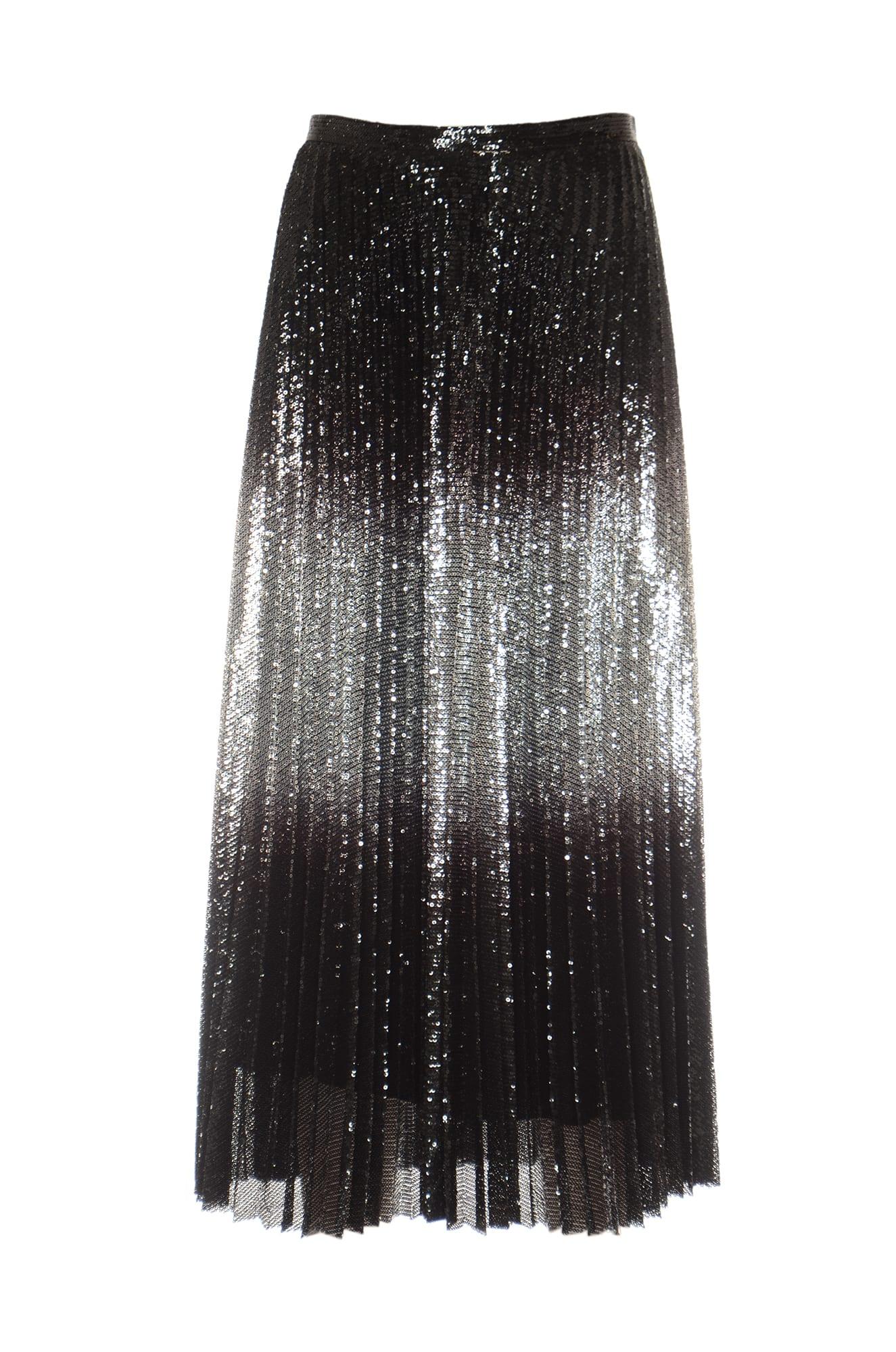 Max Mara Pianoforte Sequin Pleated Skirt in Black | Lyst