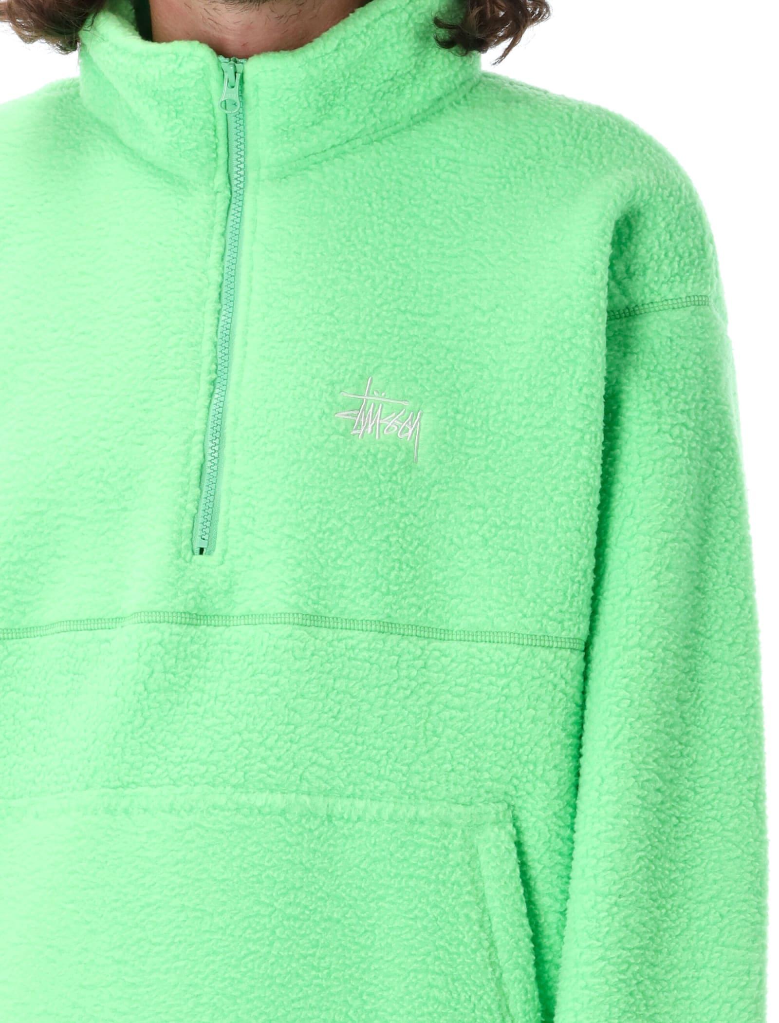 Stussy Half Zip Mock Neck Sweatshirt in Green for Men | Lyst