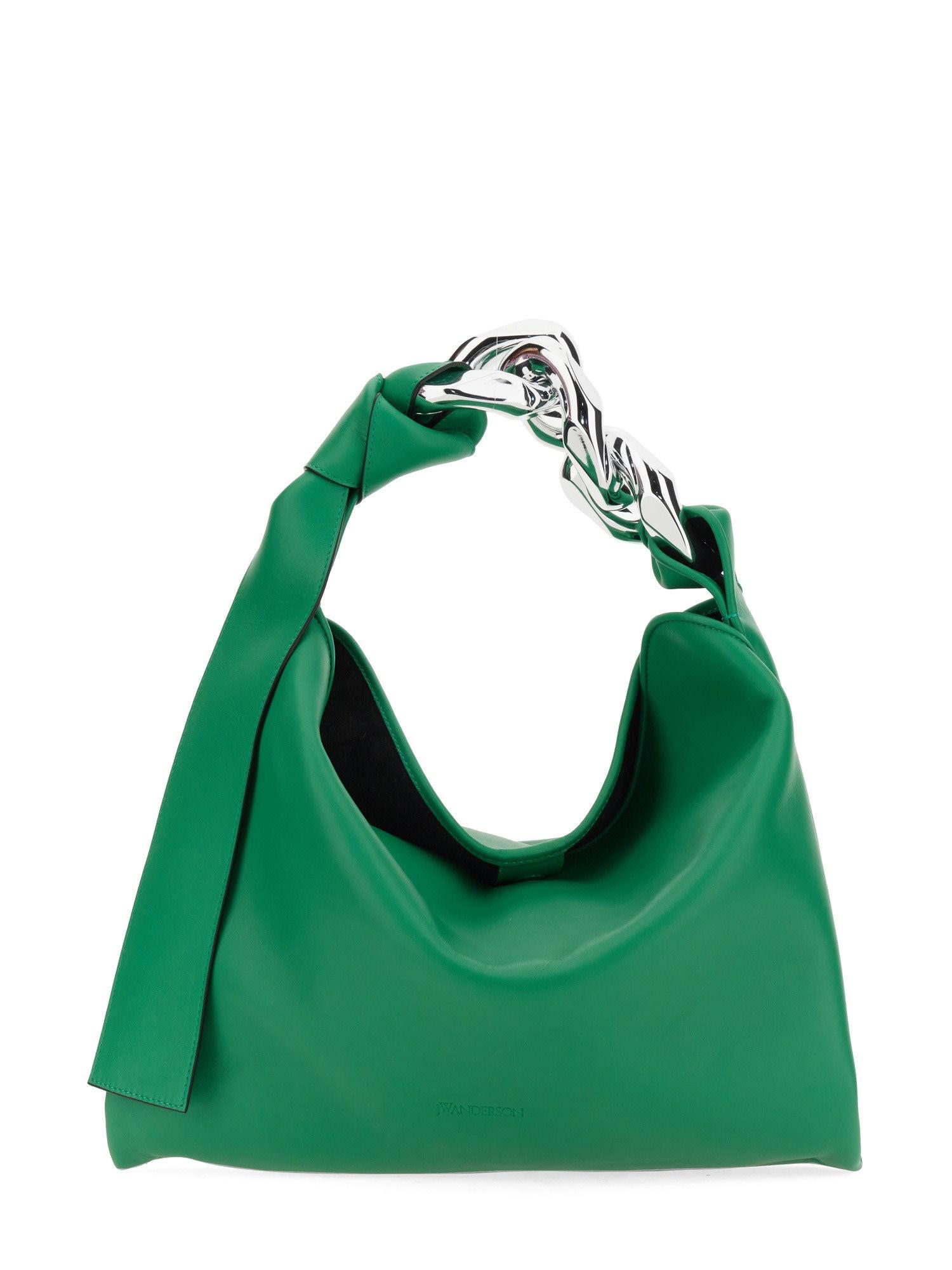 JW Anderson Suede Small Chain Hobo Bag in Green | Lyst