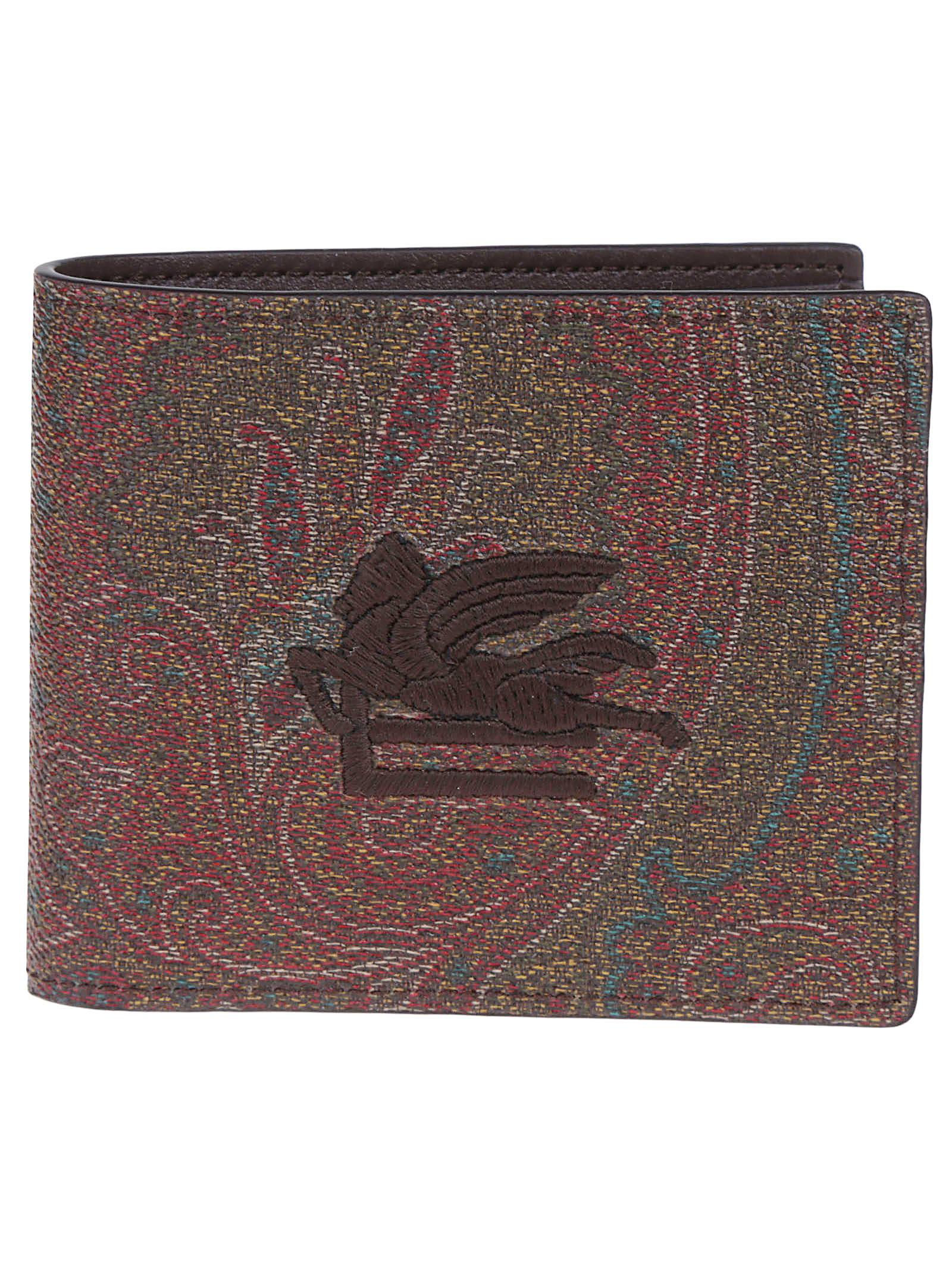 【送料&関税込】Etro Paisley Motif Card Holder Etro Paisley fabric card holder - Brown | WP2E0002AA001M0019