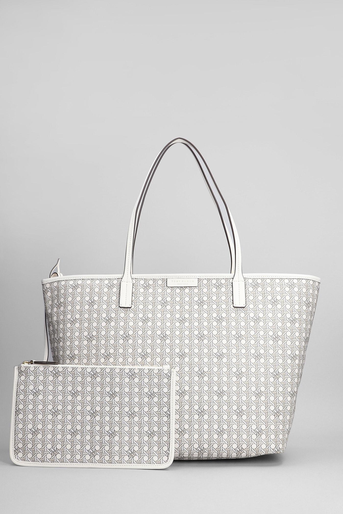 Tory Burch Ever Ready Tote In White Cotton in Gray | Lyst