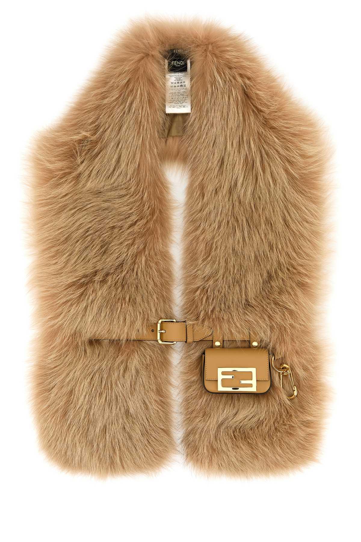 Fendi Camel Fur Scarf in Natural | Lyst