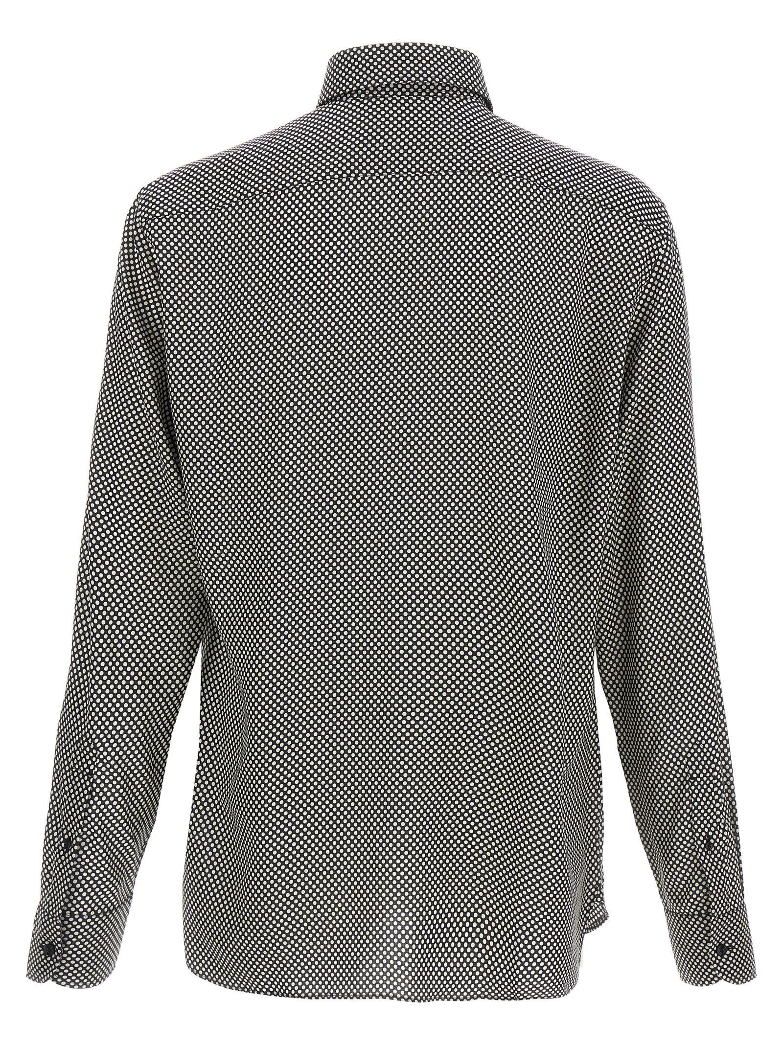 Tom Ford Animalier Shirt Tom Ford Polka Dot Lyocell Shirt In Grey