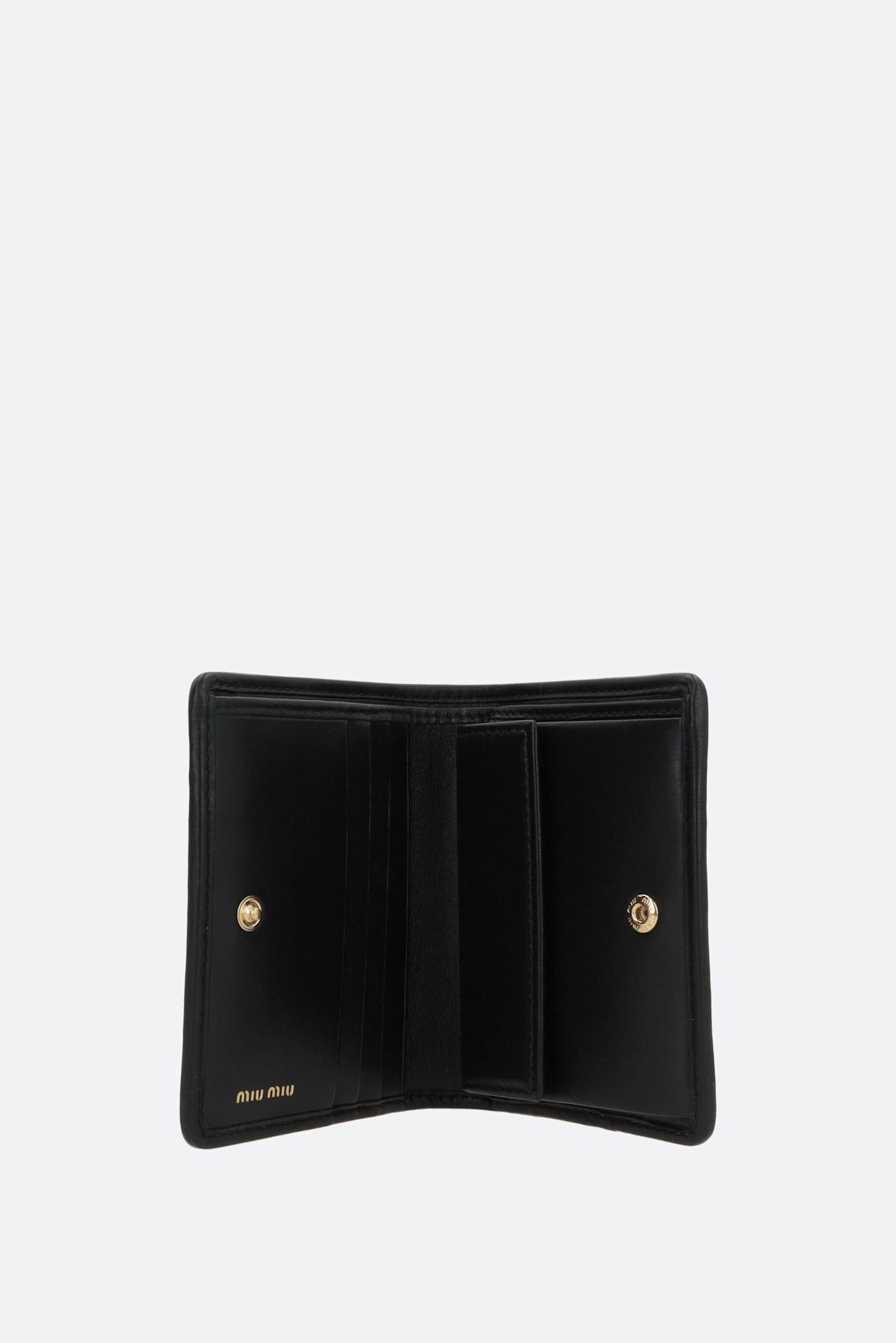 Miu Miu Quilted Nappa French-Flap Wallet in Black | Lyst UK
