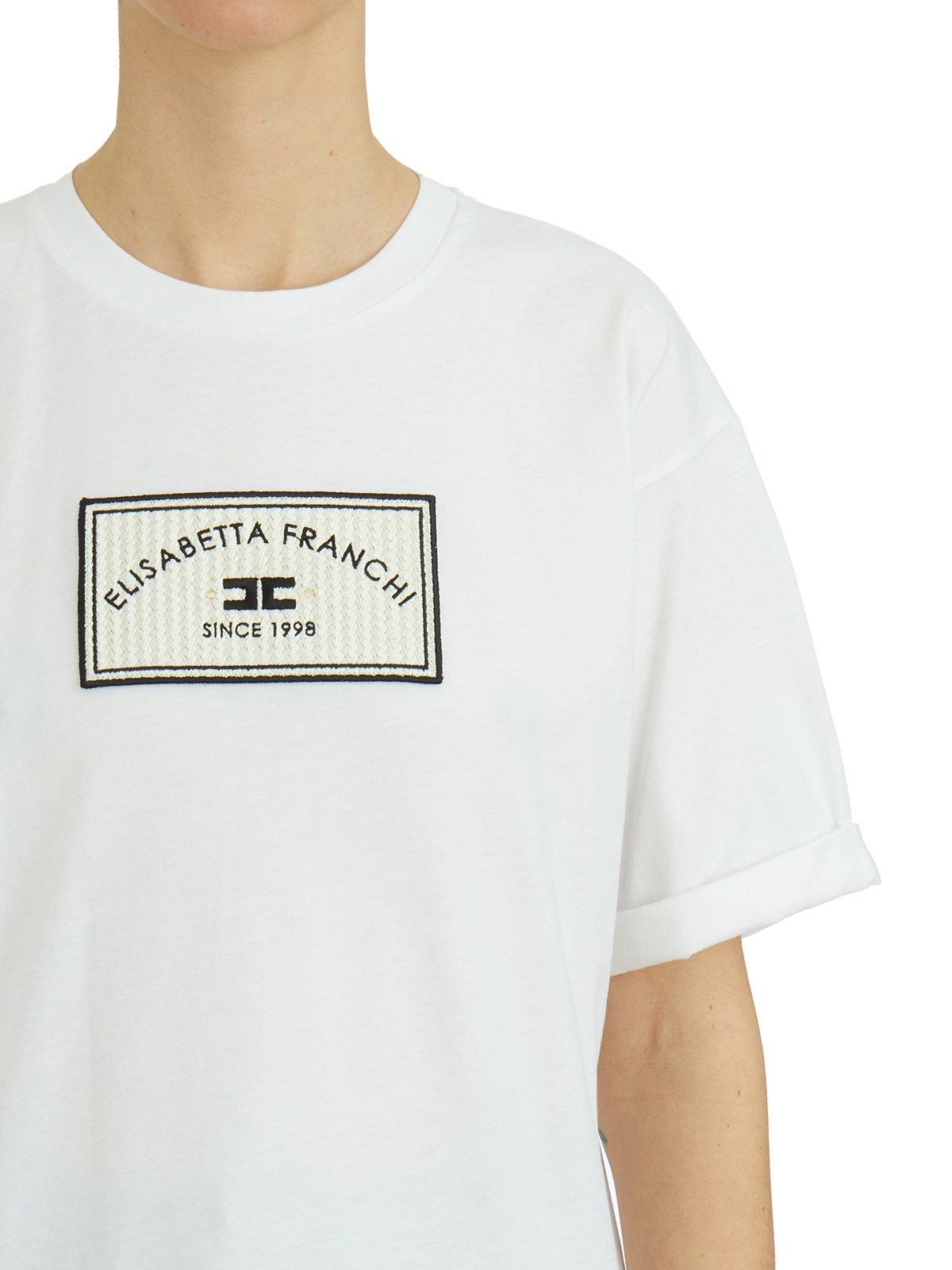 Tシャツ・カットソー ELISABETTA FRANCHI LOGO SHIRT Heavy cotton jersey T-shirt with logo | Elisabetta Franchi