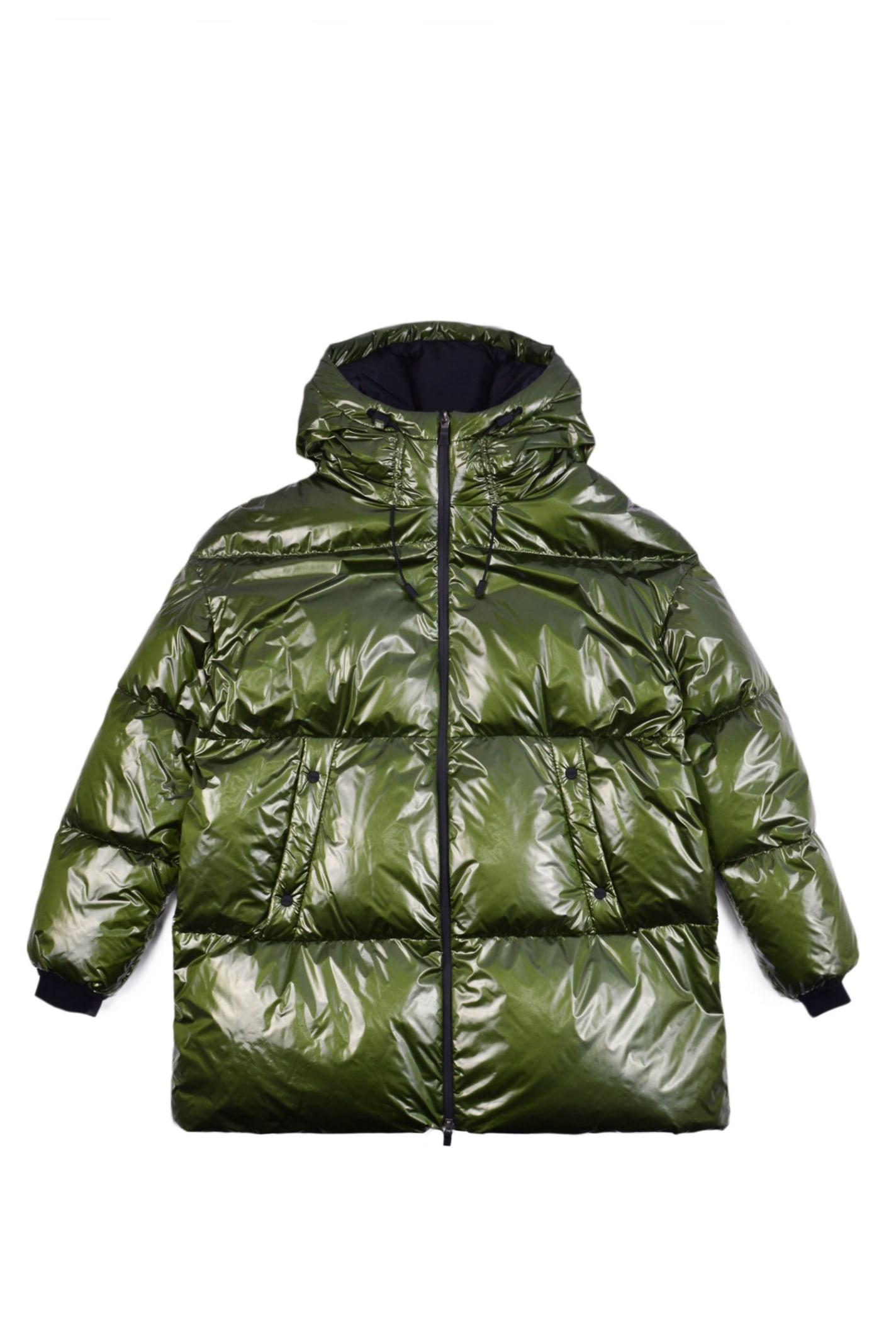 Herno Oversize Laminar Glazed Ripstop Jacket in Green | Lyst