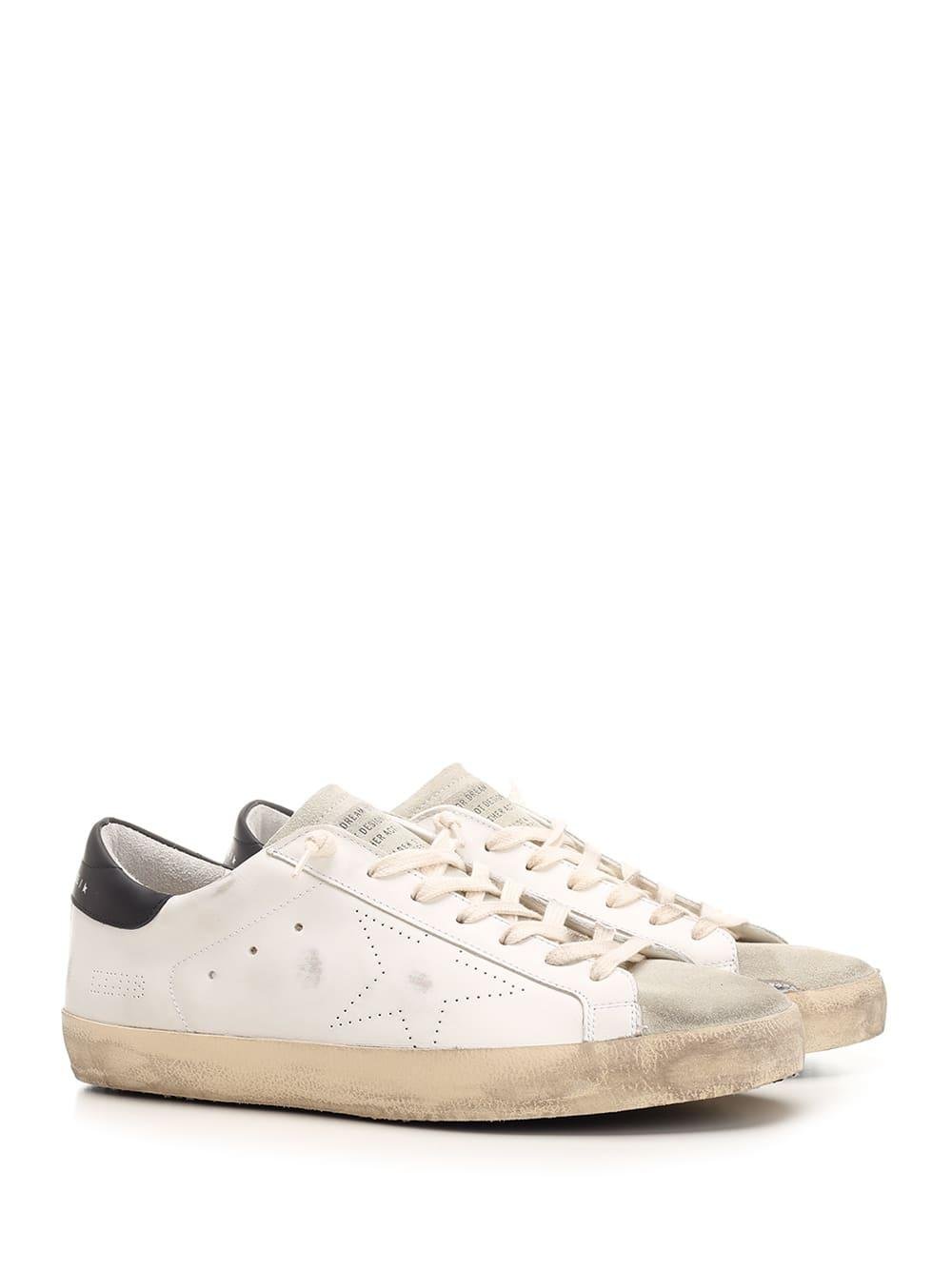 ★送料・関税込★Golden ★SUPERSTAR WHITE TAB SNEAKERS★ Men's Super-Star in white leather with green star and animal