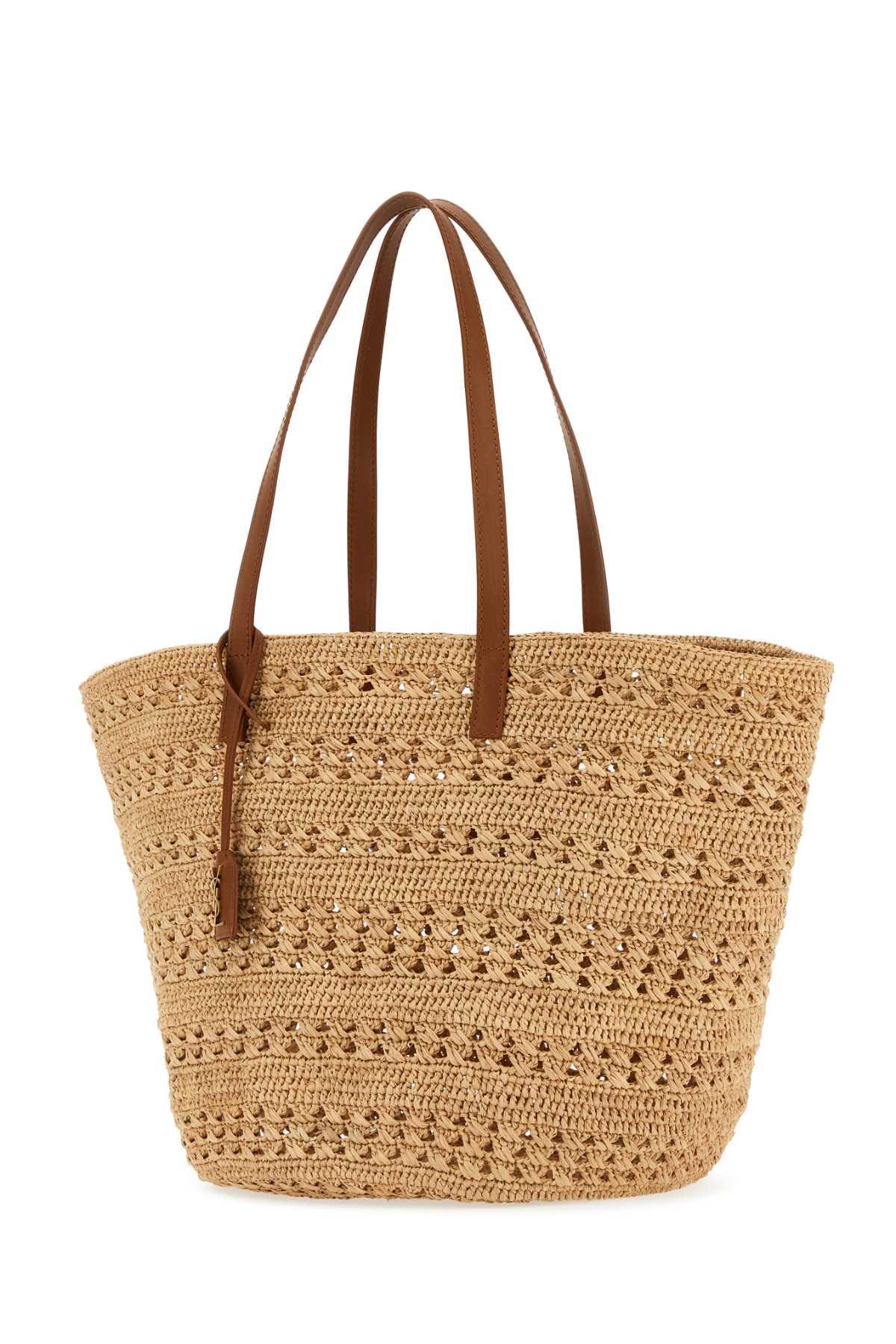 トートバッグ SAINT LAURENT Two-Tone Vinyl And Leather Panier Shopping Bag Saint Laurent Two-Tone Vinyl And Leather Panier Shopping Bag