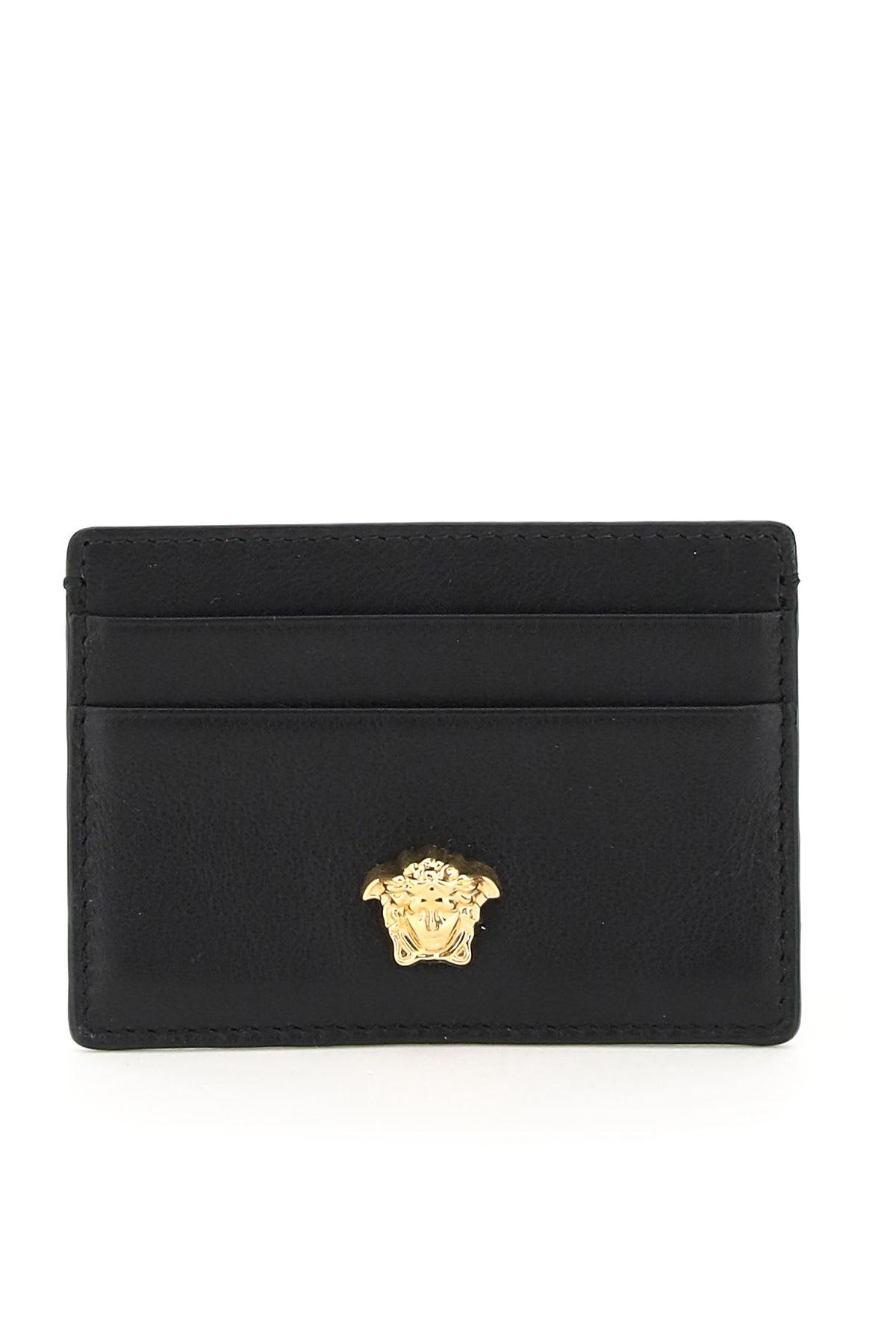 versace black embossed medusa card holder