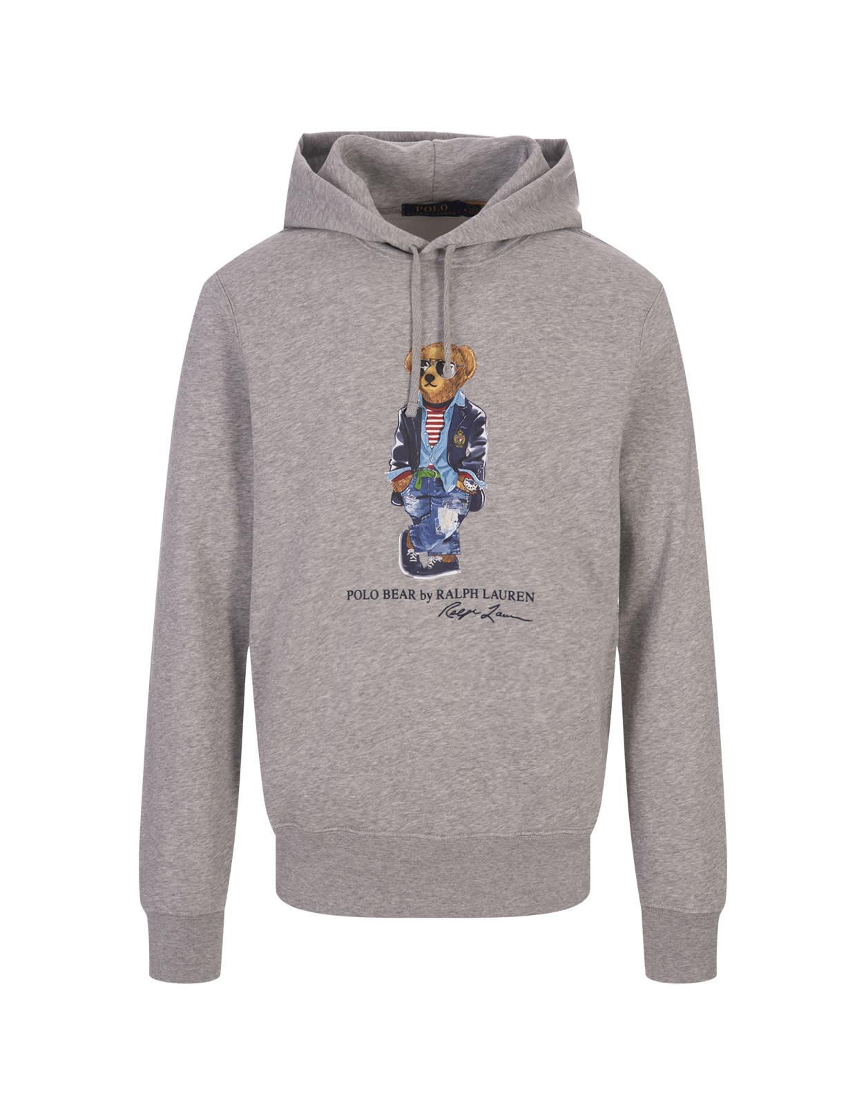 Grey polo bear online hoodie