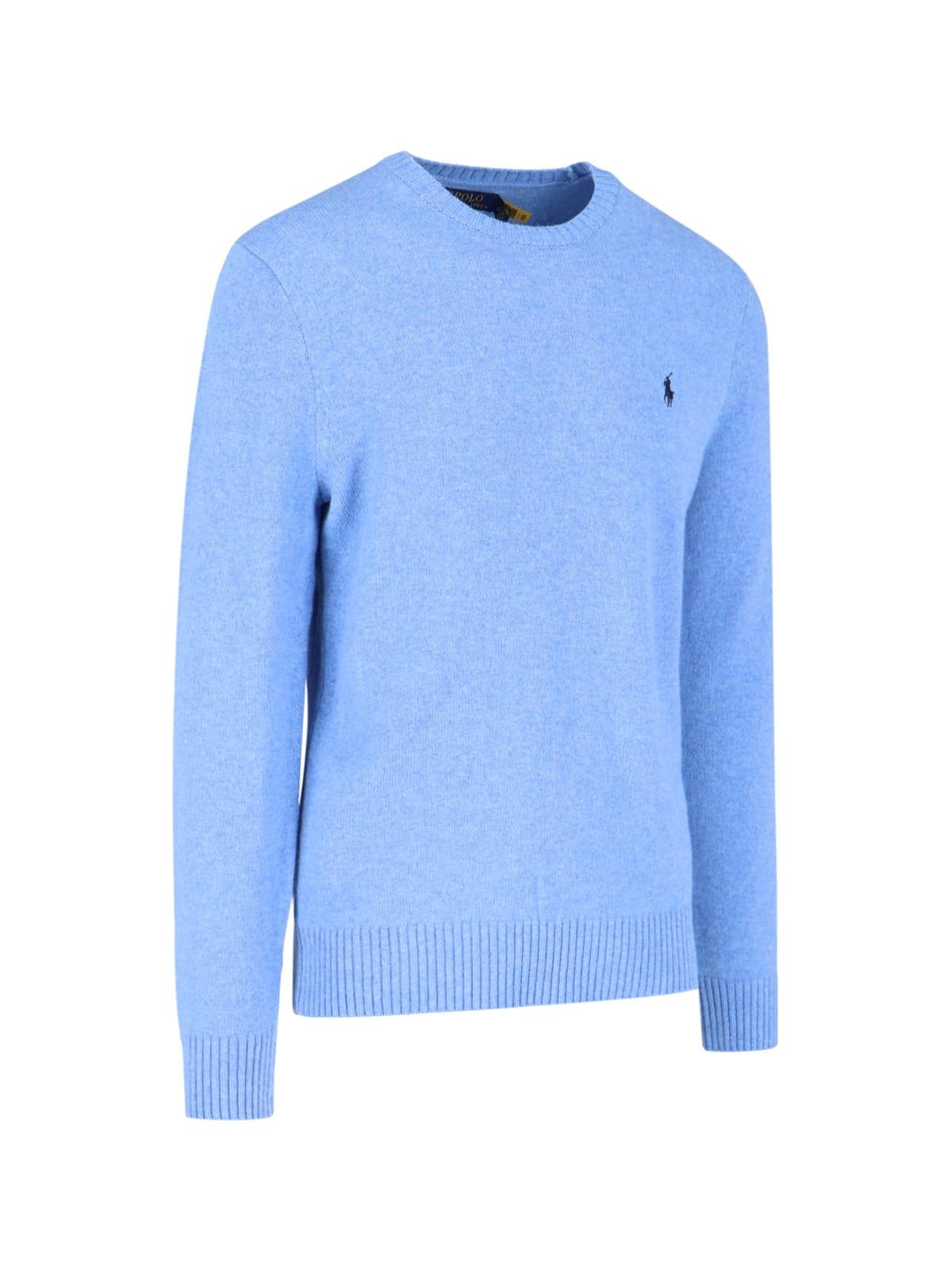 Polo Ralph Lauren Logo Embroidery Sweater in Blue for Men | Lyst