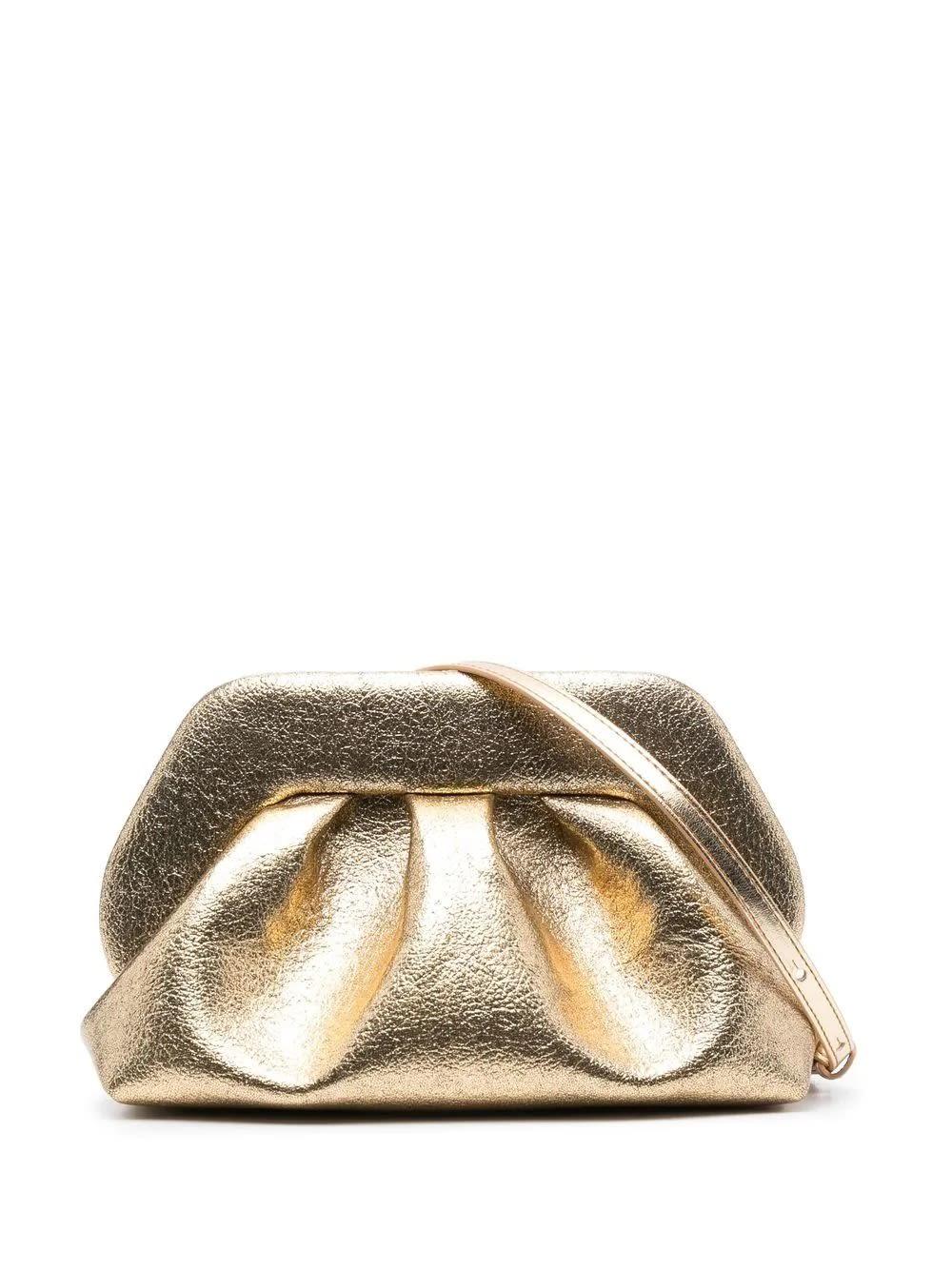 THEMOIRÈ Gold Tia Laminated Clutch Bag in Natural Lyst